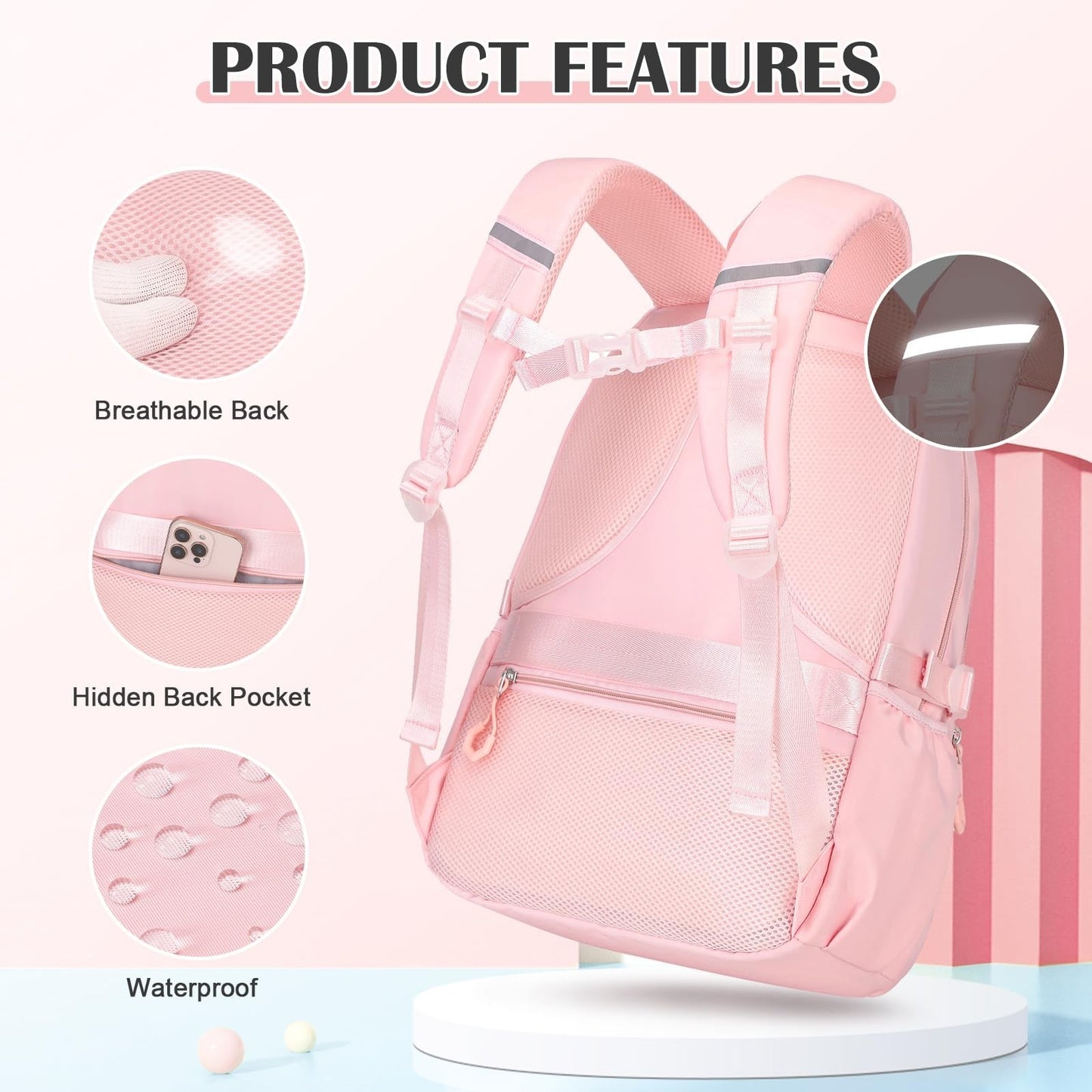 3PCS Girls School Backpack Set with Lunch Box & Pencil Pouch   Stylish & Durable3