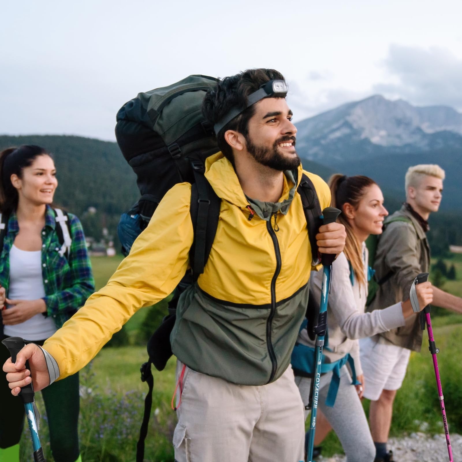 Collapsible Trekking Poles - Lightweight Aluminum Walking Sticks for Hiking, Cam6