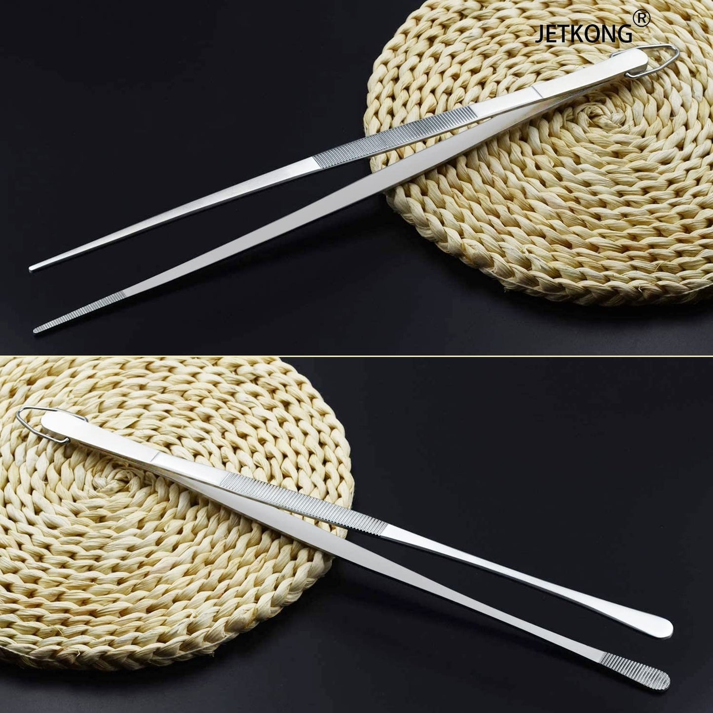 12 Inch Extra Long Stainless Steel Kitchen Tweezers Tongs   Fine Cooking Tools (5