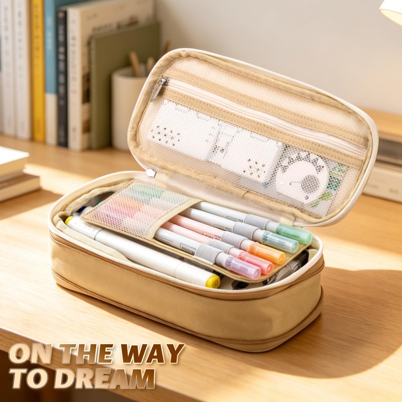 Large Capacity Pencil Case   Big Storage Organizer for Office, College, School  2
