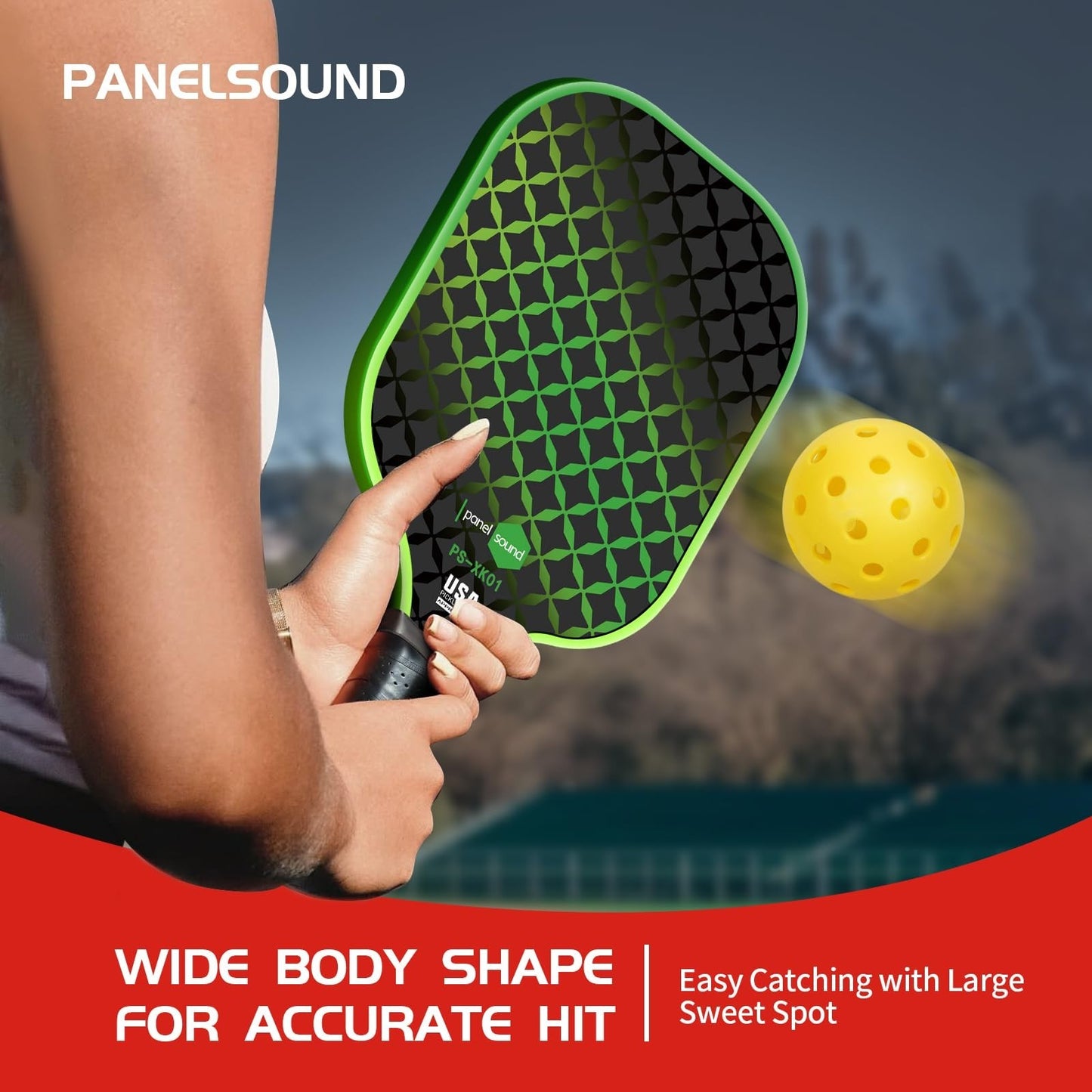 USAPA Approved Pickleball Paddle Set - 2 or 4 Rackets, Fiberglass, 4 Balls & Cas3