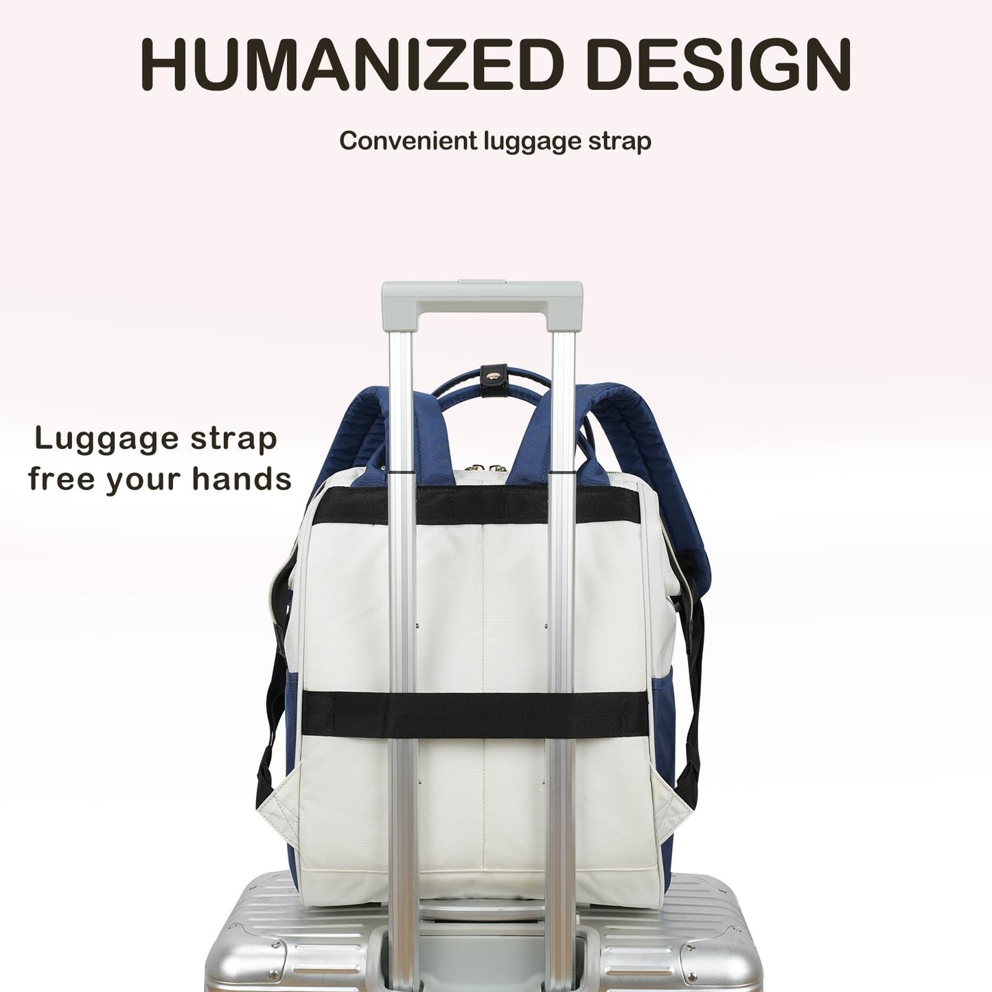 Stylish 17" Water-Repellent Laptop Backpack for College, Travel & Work - Beige/B4