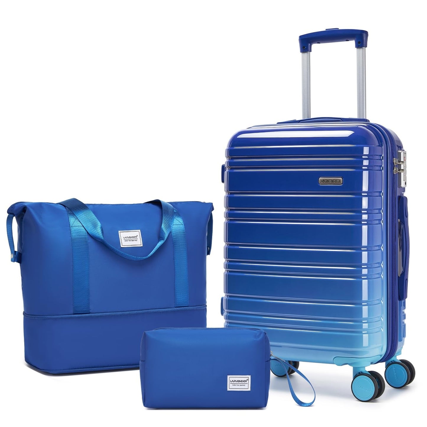 3-Piece Carry-On Luggage Set, 20" Hardshell Suitcase & Duffel Bag, TSA Approved,1