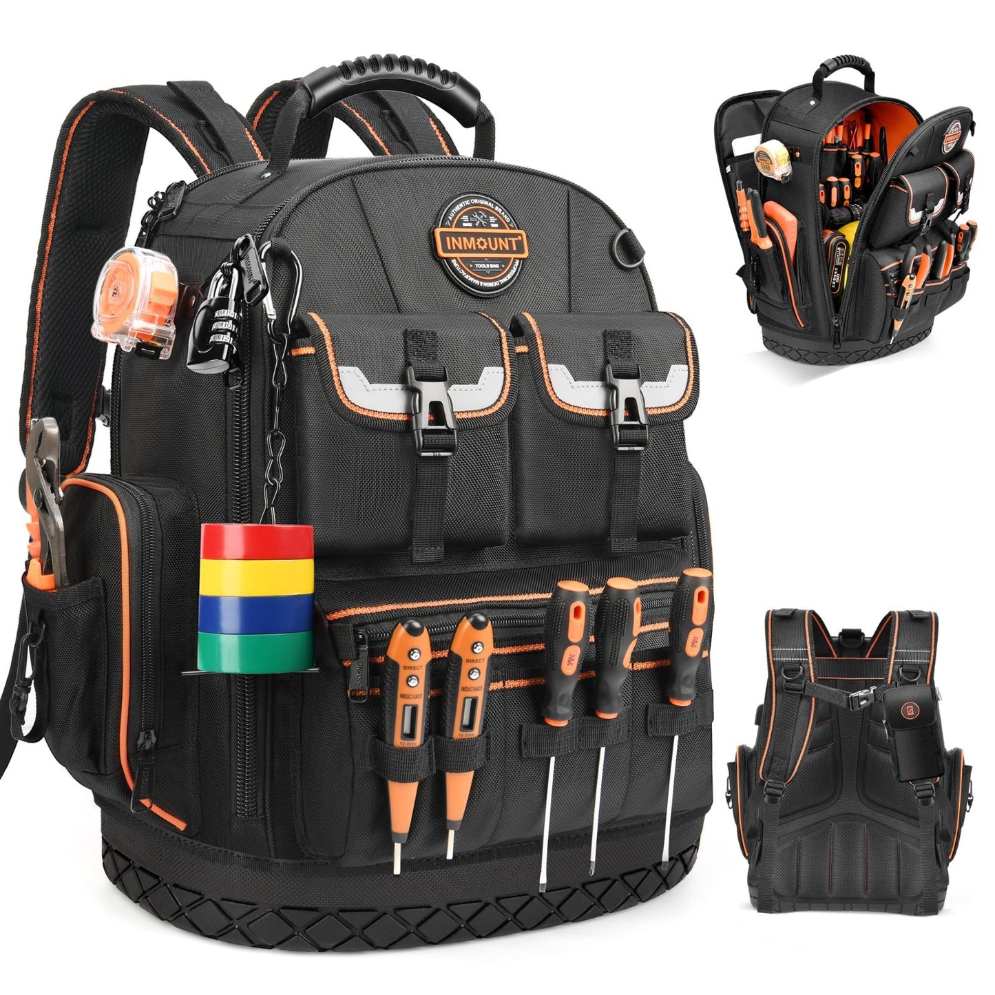 Heavy Duty Tool Backpack 18.5"   56 Pockets, Molded Bottom, Durable Storage Bag1