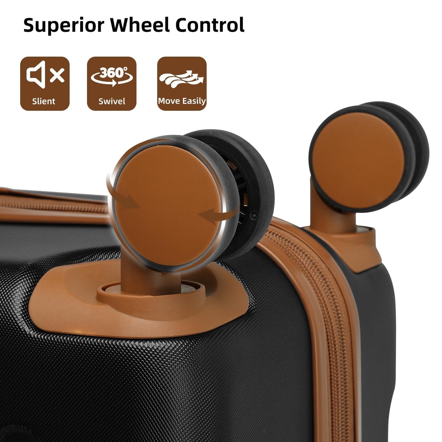 Expandable 6-Piece Luggage Set with 360° Spinner Wheels, TSA Lock, Lightweight A7