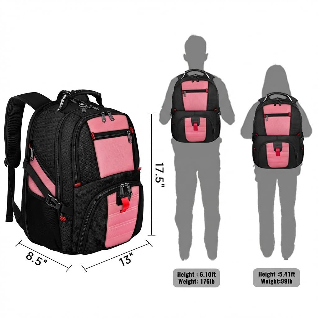 Large Laptop Backpack for Women, Heavy Duty Travel Bag, Waterproof, Stylish Desi6