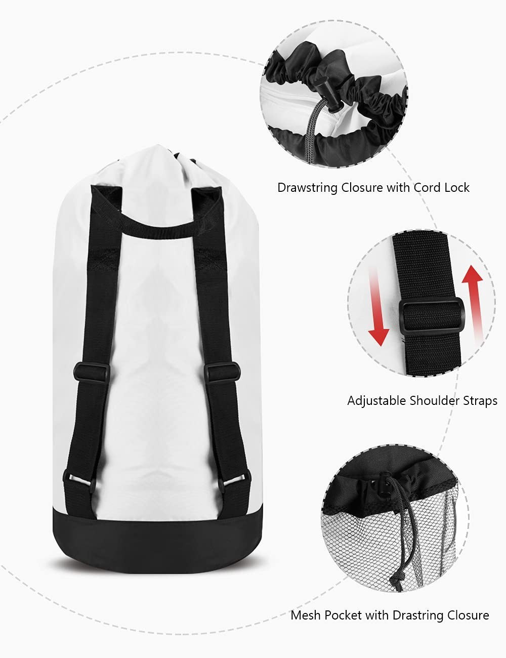 Durable Backpack Laundry Bag with Straps - Ideal for College Dorm Essentials3