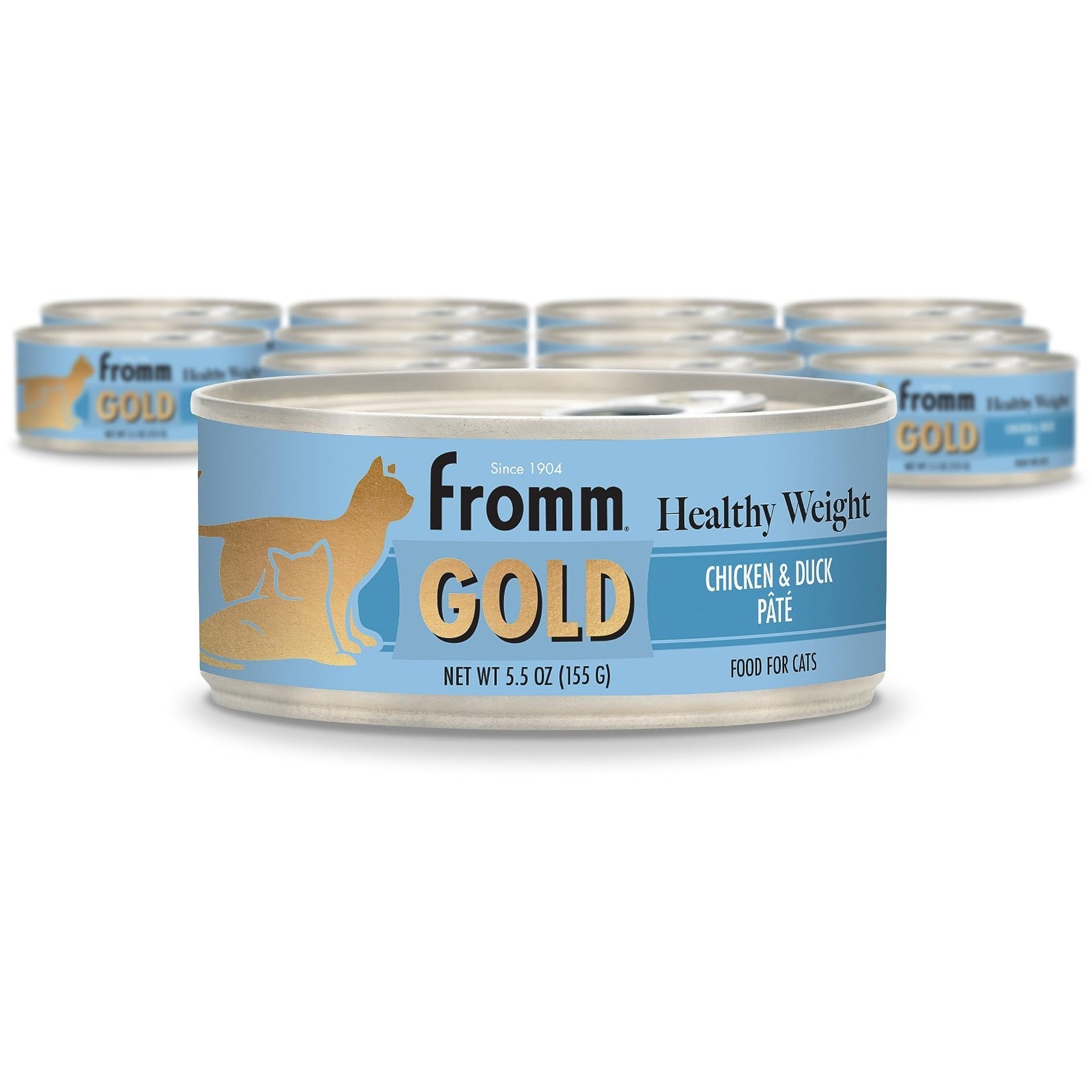 Healthy Weight Chicken & Duck Pate Cat Food - Premium Wet Food - 12 Cans 5.5oz1