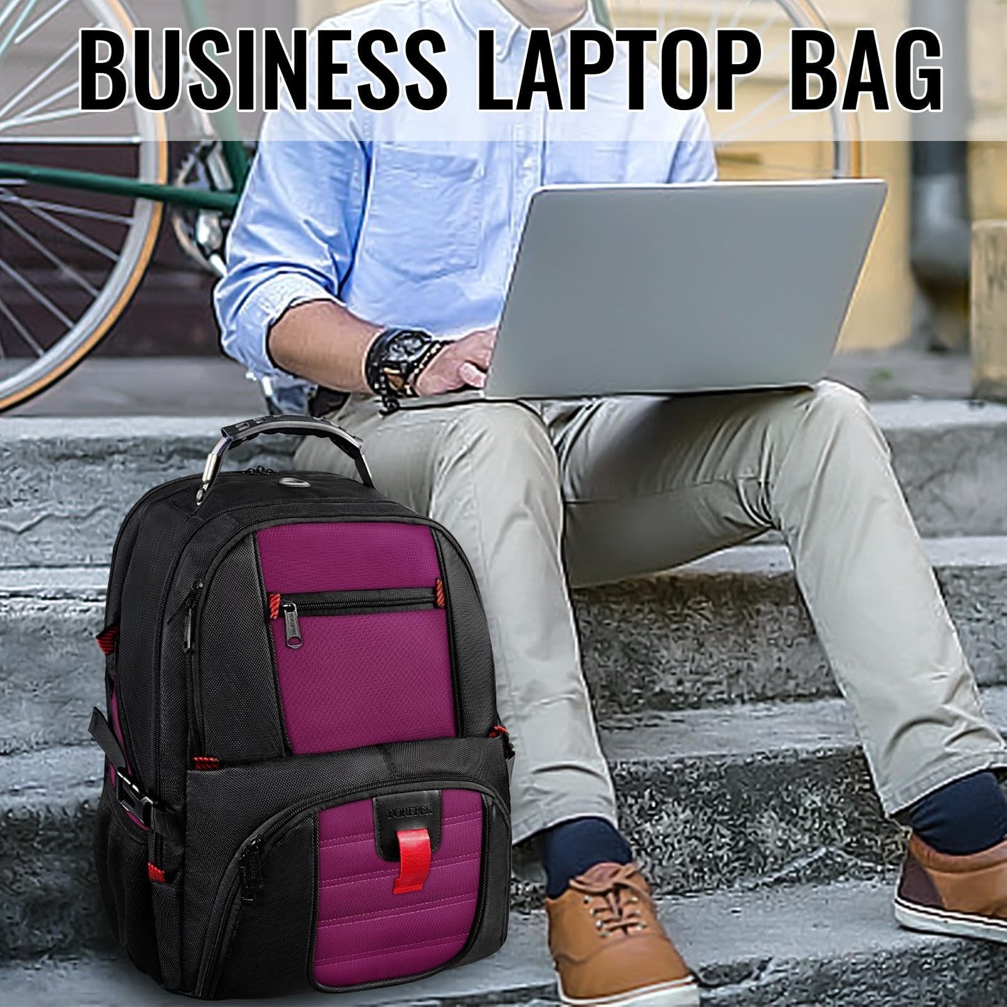 Large Laptop Backpack for Women, Heavy Duty Travel Bag, Waterproof Travel Rucksa4