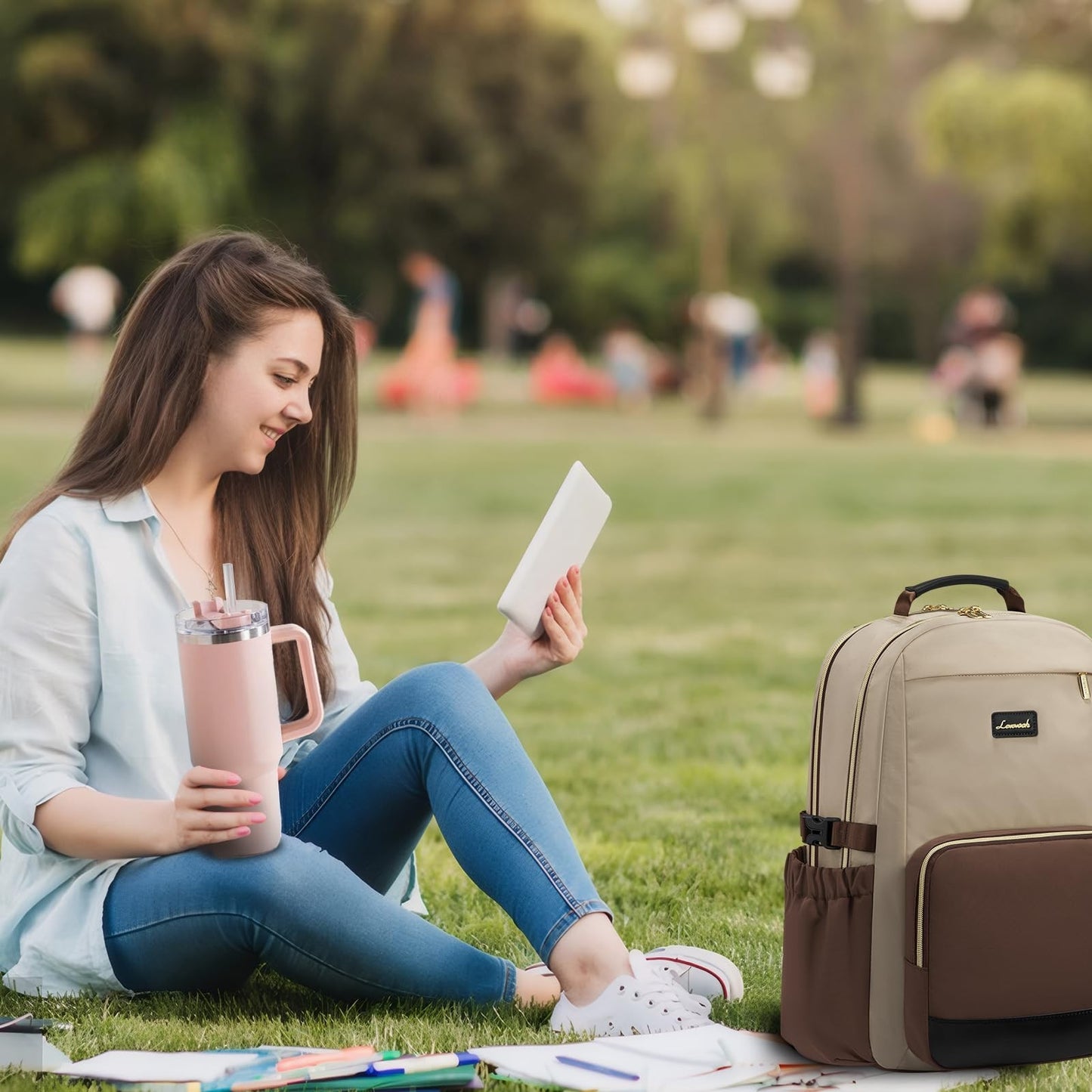 Stylish Waterproof Laptop Backpack for Women, 15.6" Large Capacity, Travel Purse2