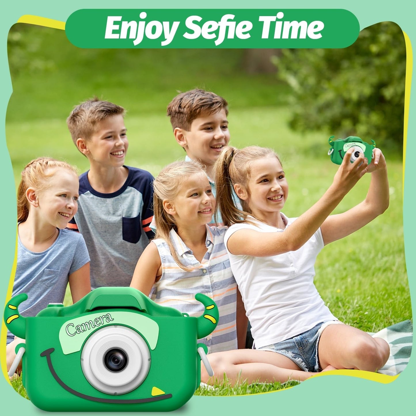 Kids Digital Camera for 3 8 Year Olds, Cartoon Soft Cover, Video Camcorder Gift4