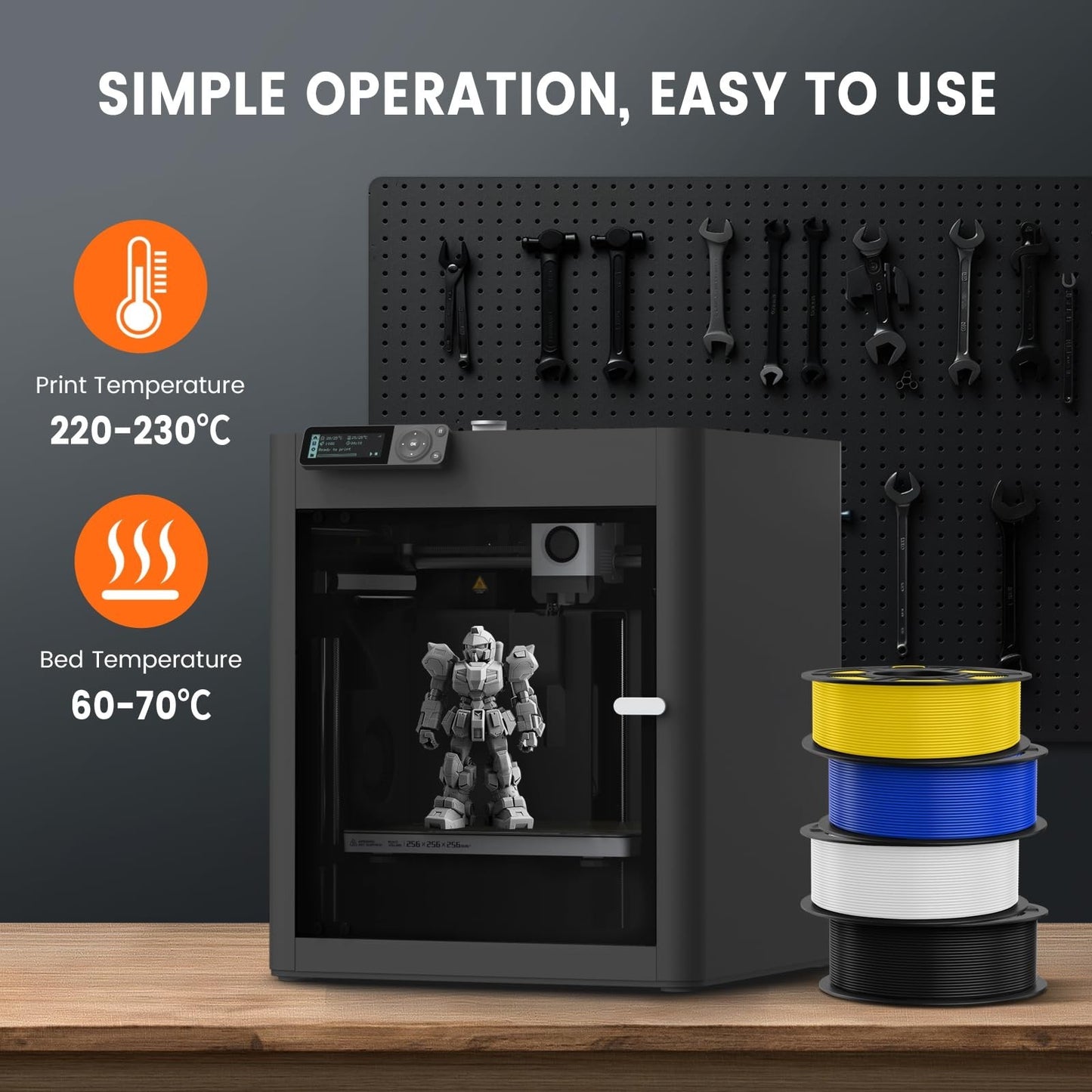 4kg PETG Filament 1.75mm Black Bundle | Strong Toughness, High Precision, Good L8