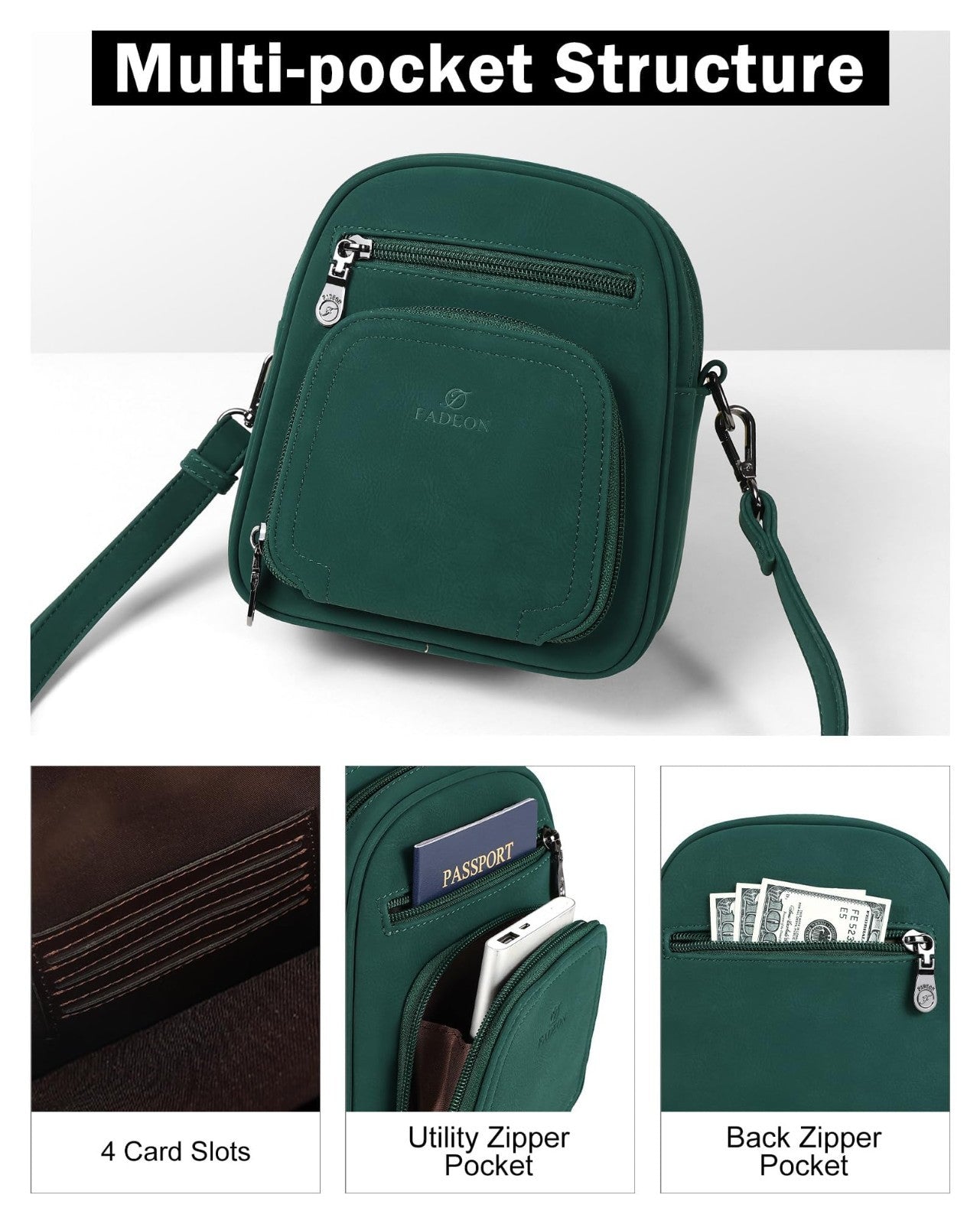 Stylish Small Crossbody Purses for Women, RFID Anti-Theft, 4 Card Slots5