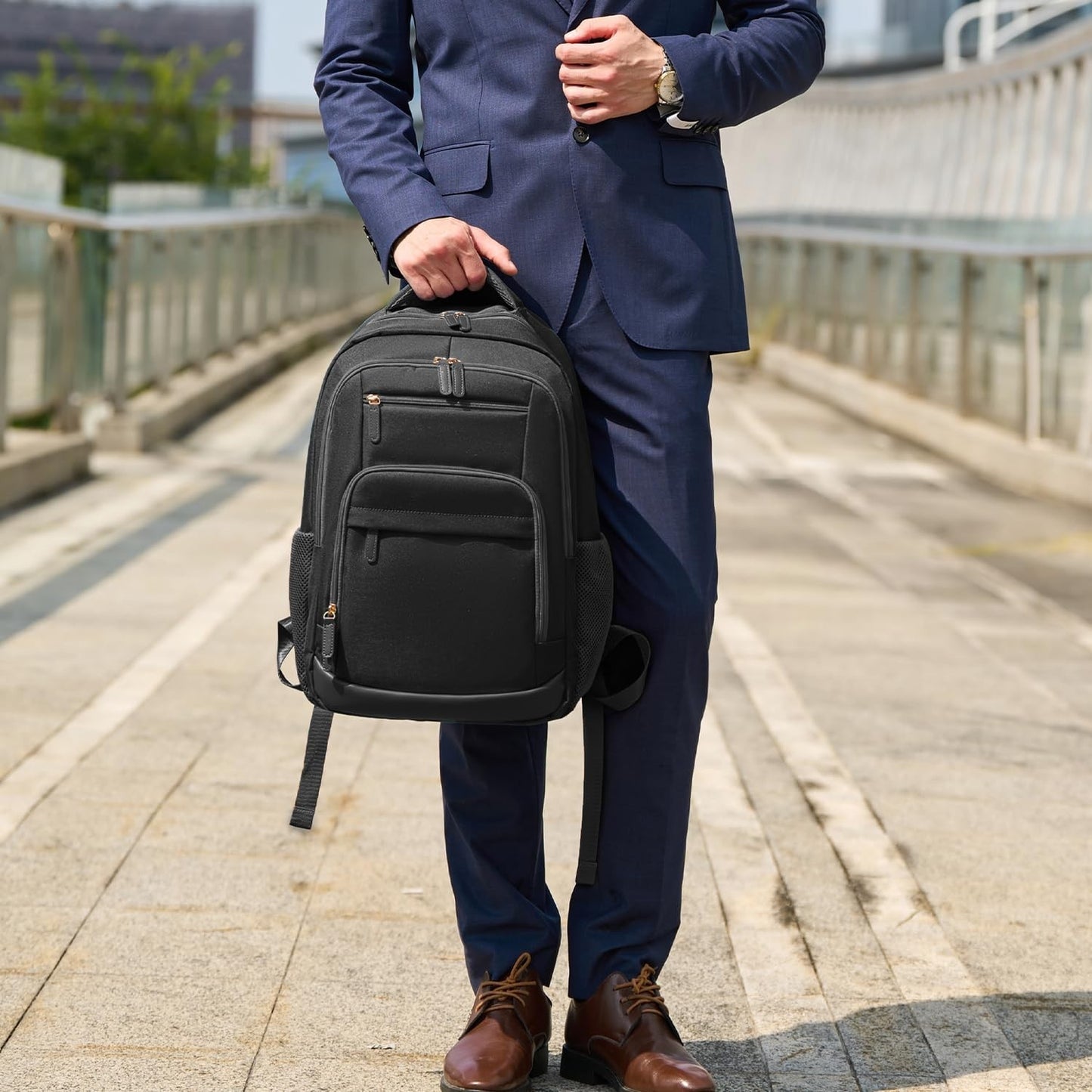 40L Travel Backpack for Men & Women, TSA Approved Carry-On, Fits 17" Laptop, Bla6