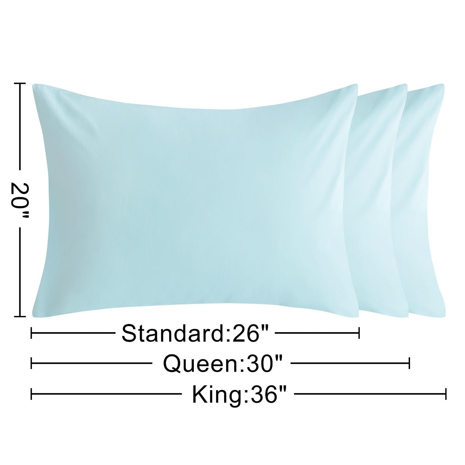 100% Cotton Pillow Cases 2 Pack - Soft, Breathable, Fade Resistant, 20x26 Light2