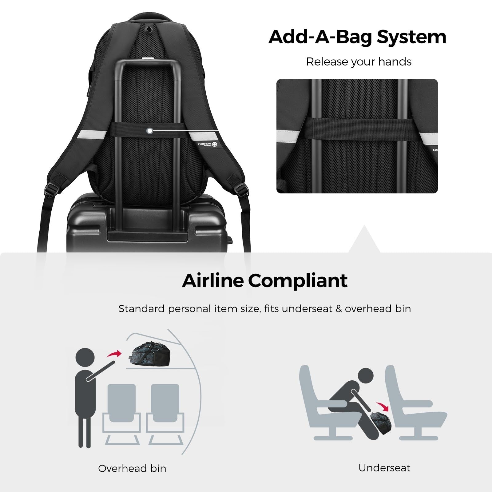 Travel Laptop Backpack with USB Charging Port, Fits 15.6" Computer, 31L, Dark Gr3