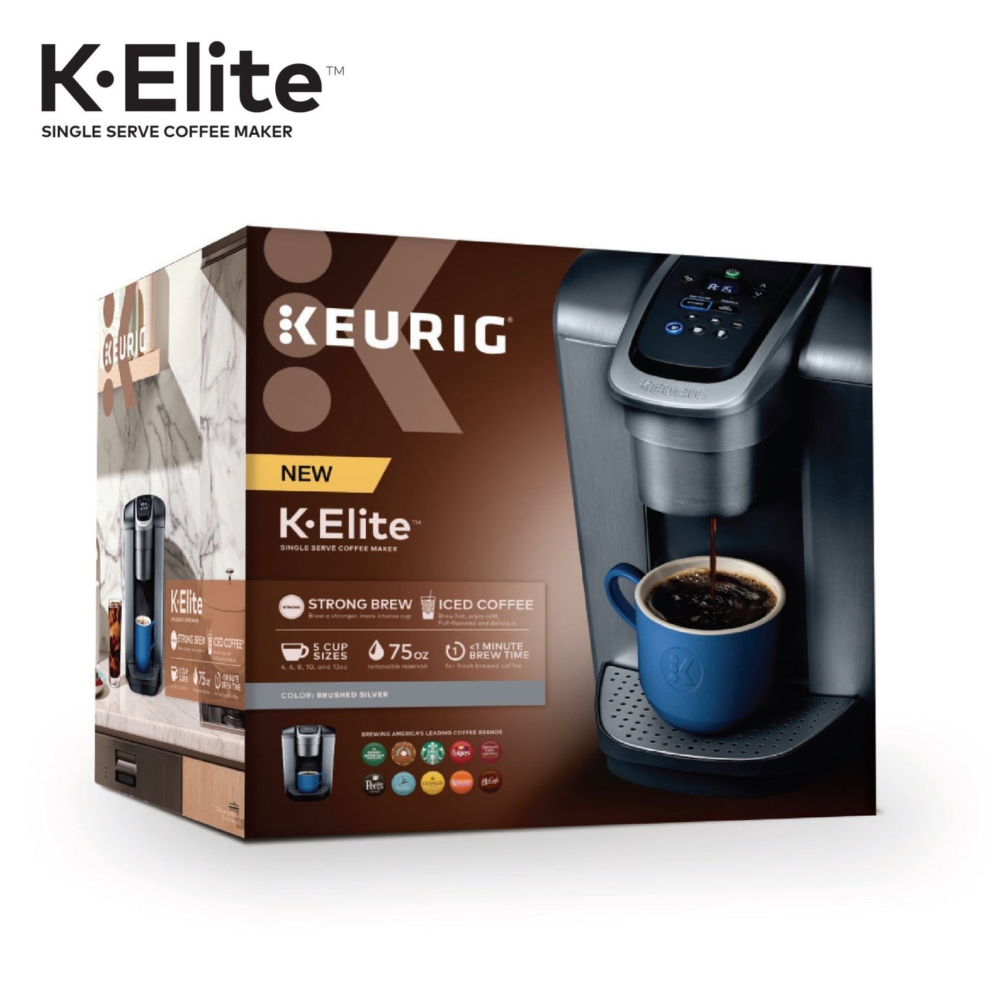 Single Serve Coffee Maker with Strength Control, Iced Coffee, 8-12oz Brew Size,13