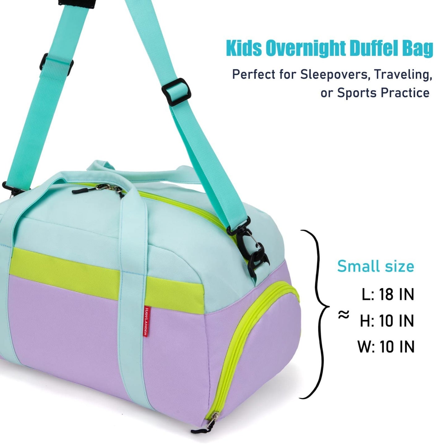 Kids 18" Light Green Duffle Bag for Boys & Girls - Perfect for Weekend, Sports &6