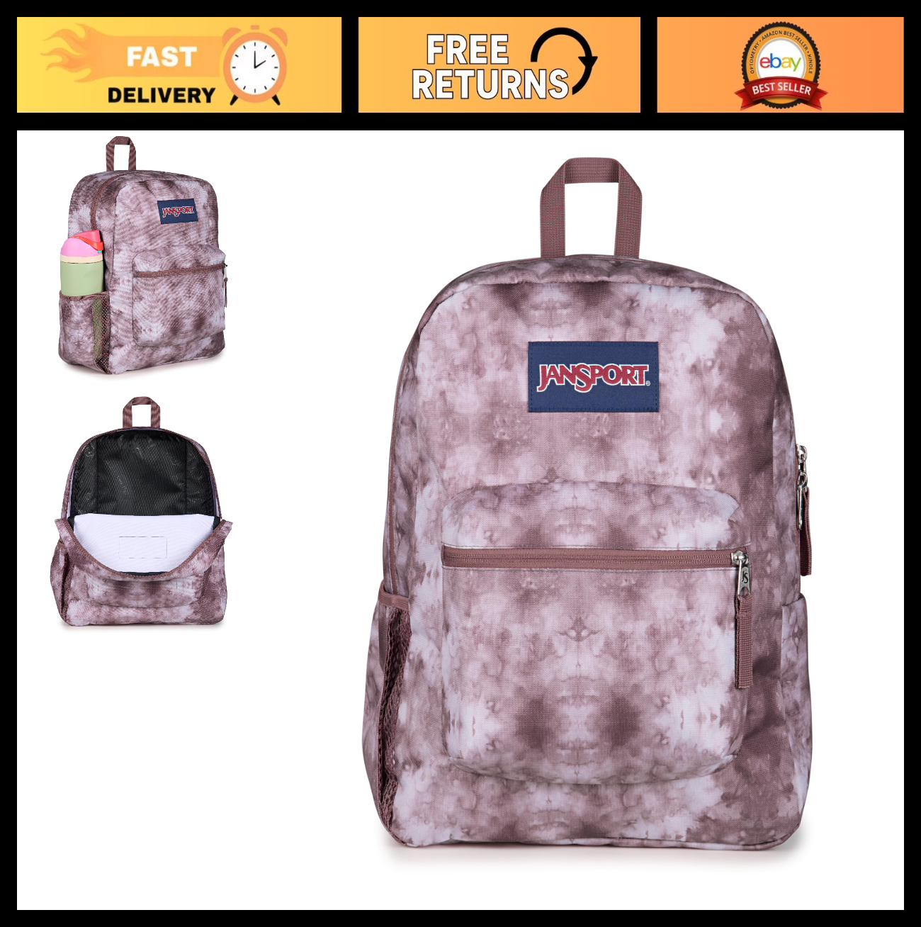 26L Cross Town Backpack   12" Classic Daypack, Ice Dye, Stylish & Durable Rucksa0