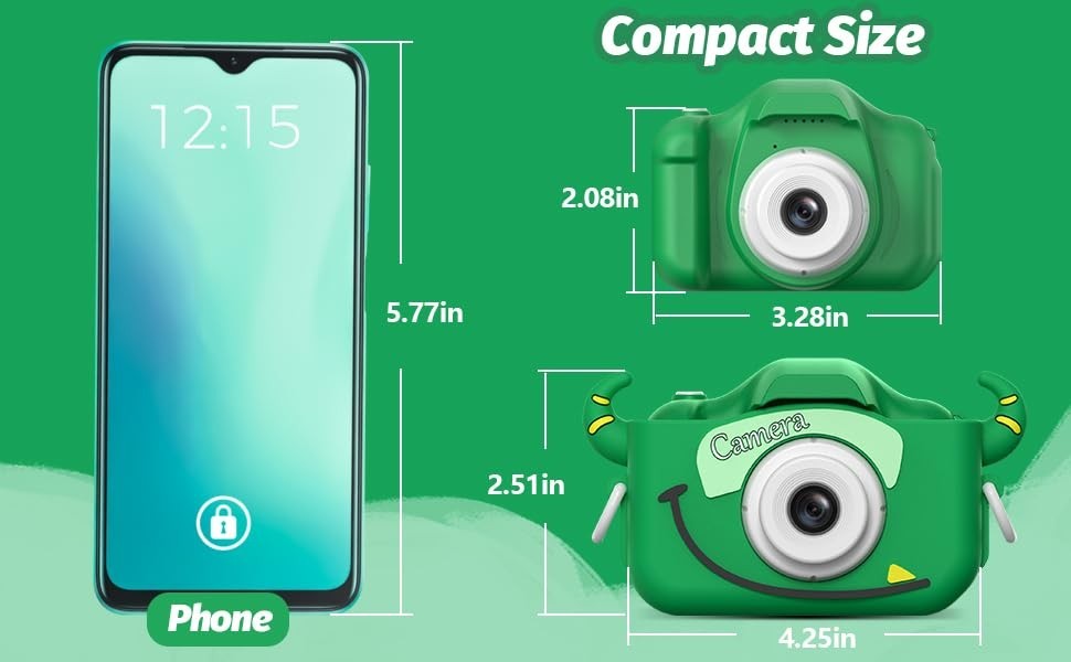 Kids Digital Camera for 3 8 Year Olds, Cartoon Soft Cover, Video Camcorder Gift2