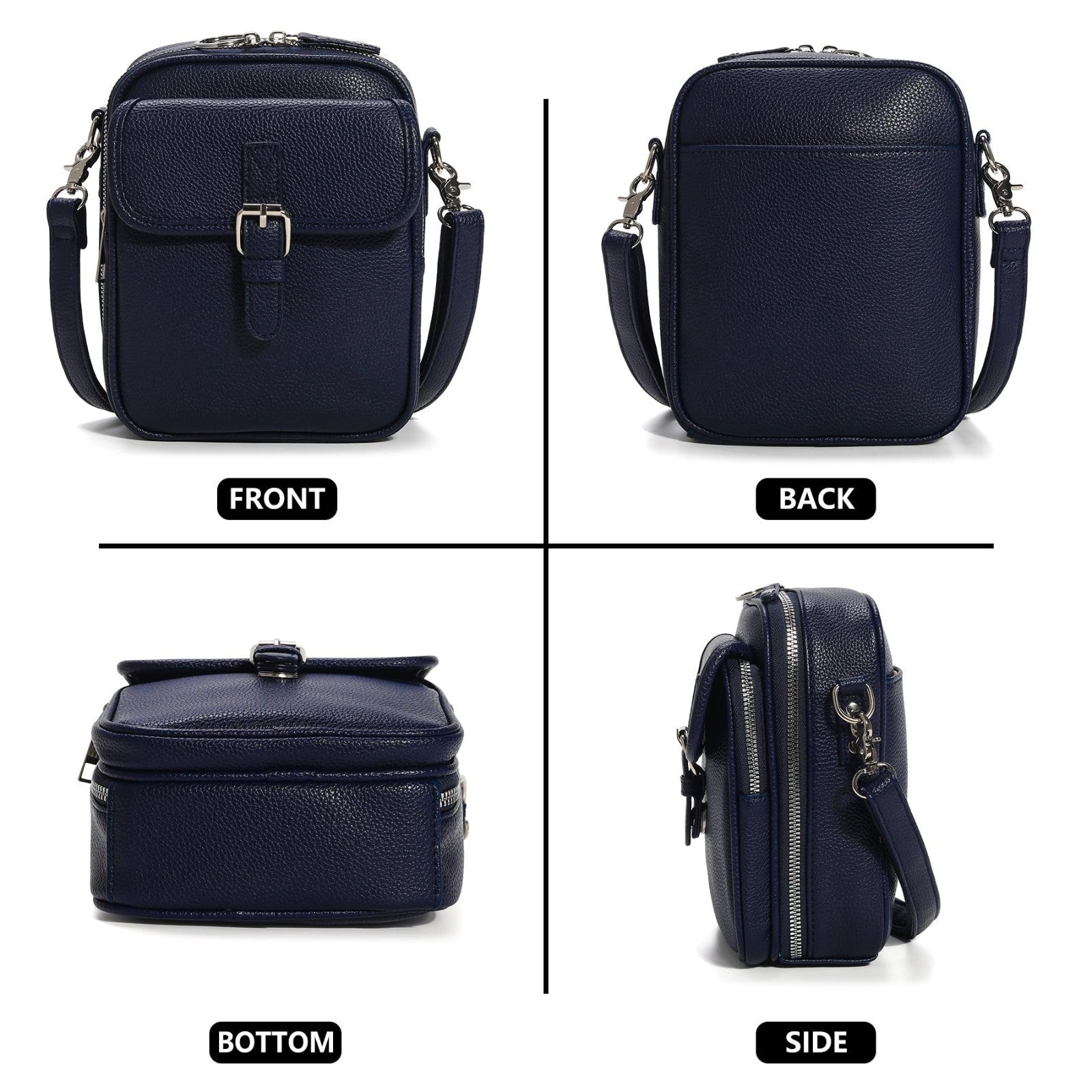 Stylish Vegan Leather Crossbody Bag for Women - Vintage Anti-Theft Messenger Pur5