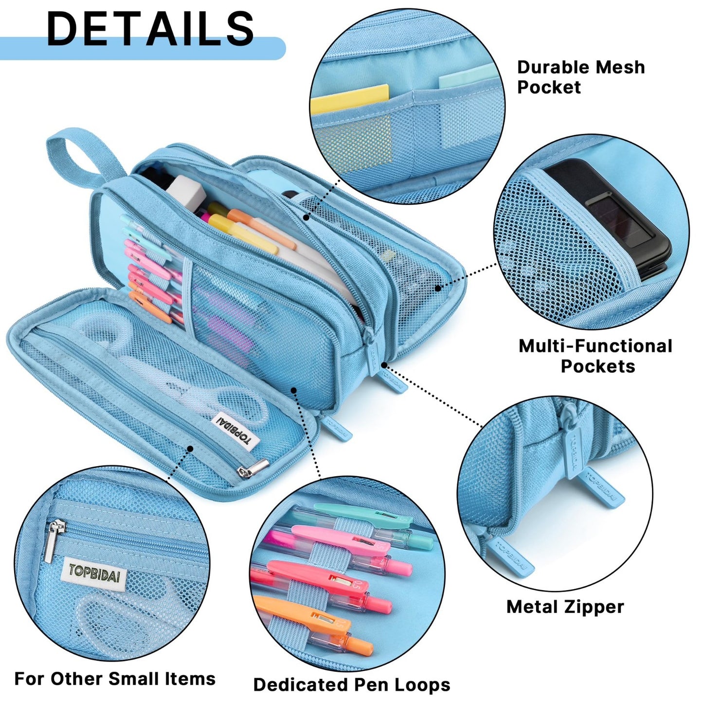 Large Pencil Case Pouch for School, Office, Art Supplies   Unisex Organizer3