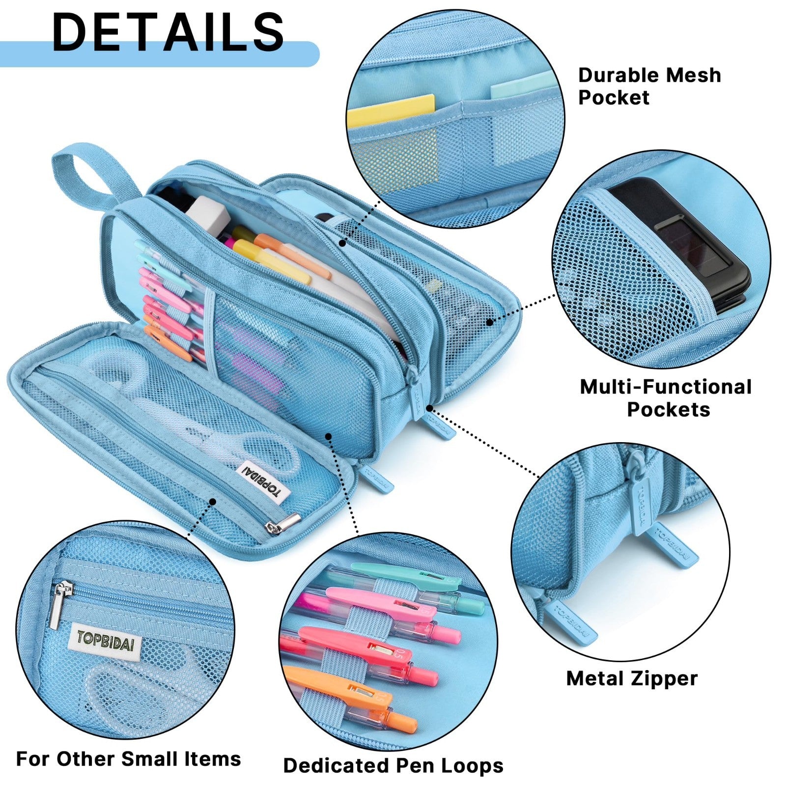 Large Pencil Case Pouch for School, Office, Art Supplies   Unisex Organizer3