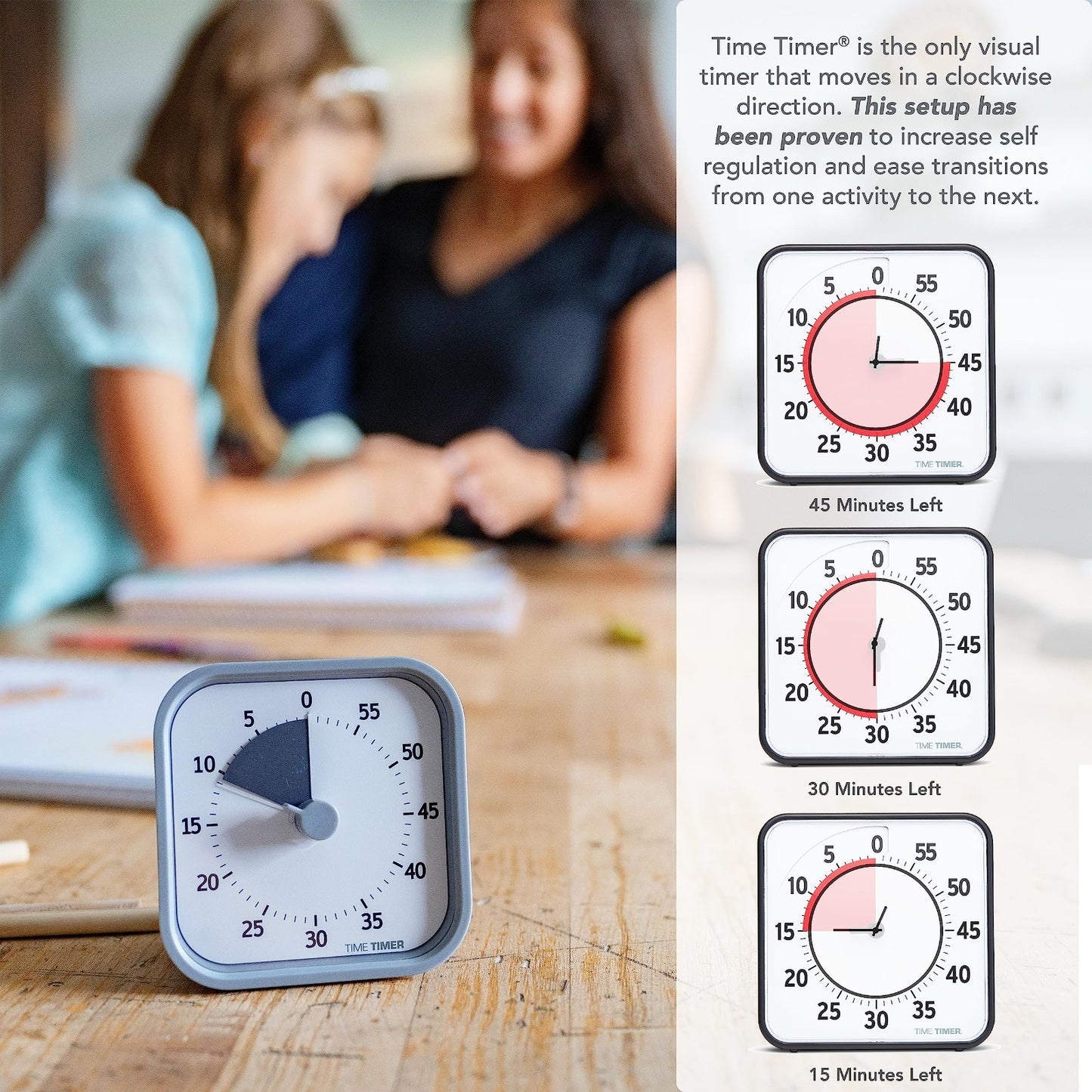 60 Minute Visual Timer for Home & Office, Silent Operation, Study Tool, Pale Sha4