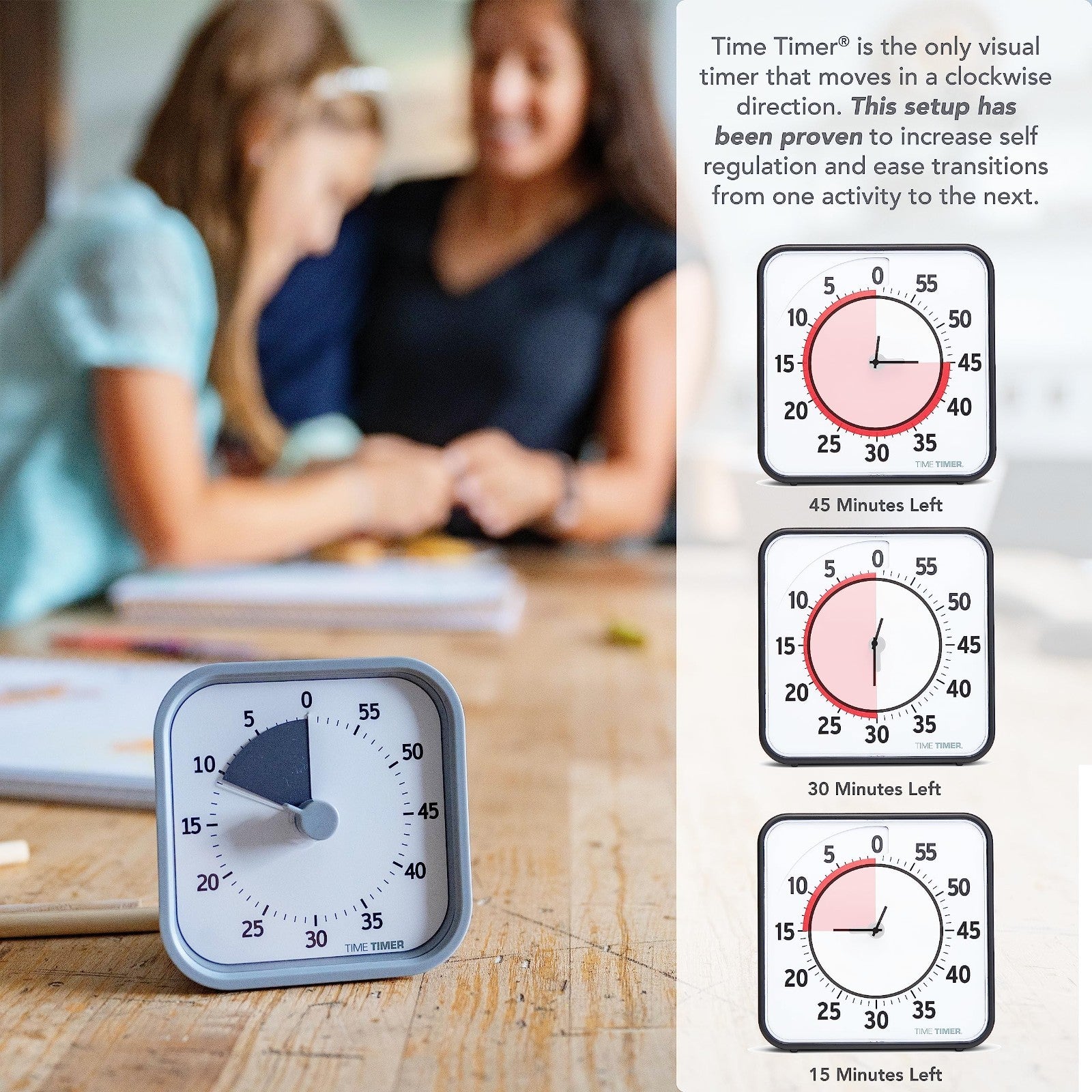 60 Minute Visual Timer for Home & Office, Silent Operation, Study Tool, Pale Sha4