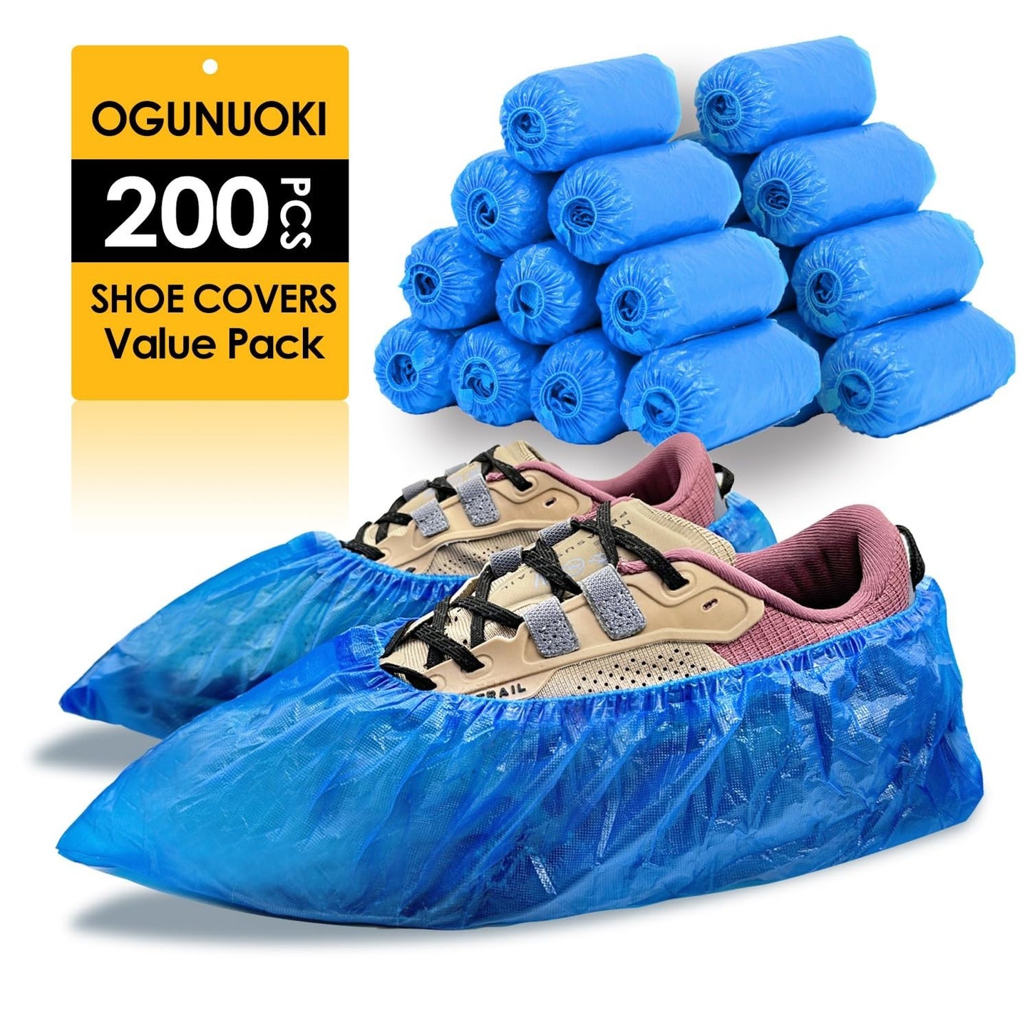 Disposable Shoe Covers   200 Pack Non Slip Booties for Guests & Repairs, Fits US3