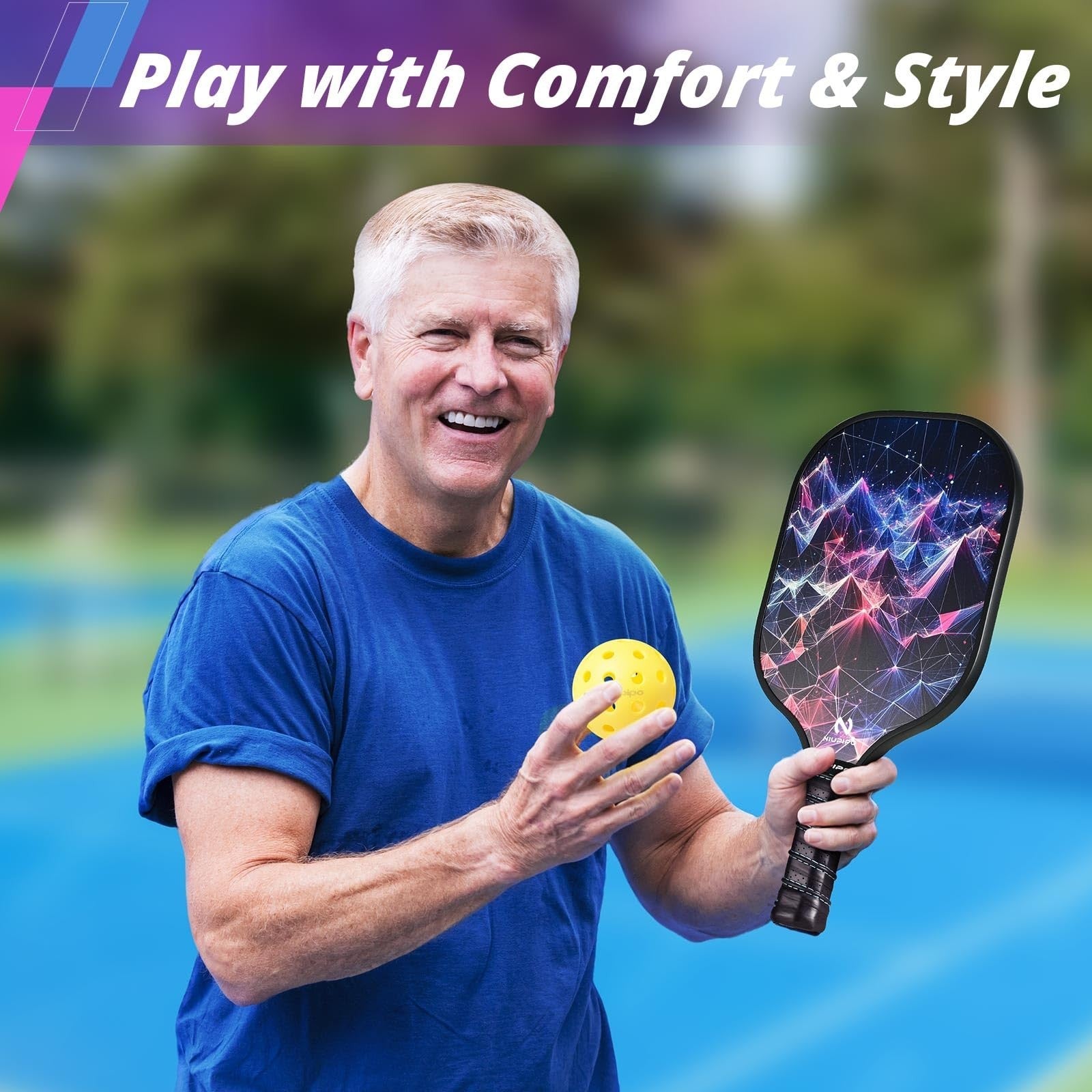 Pickleball Paddle Set of 2 or 4 - USAPA Approved, Fiberglass, Lightweight, with7