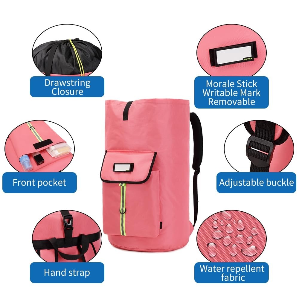 Extra-Large Heavy Duty Laundry Backpack, Drawstring Closure, Ideal for College S3