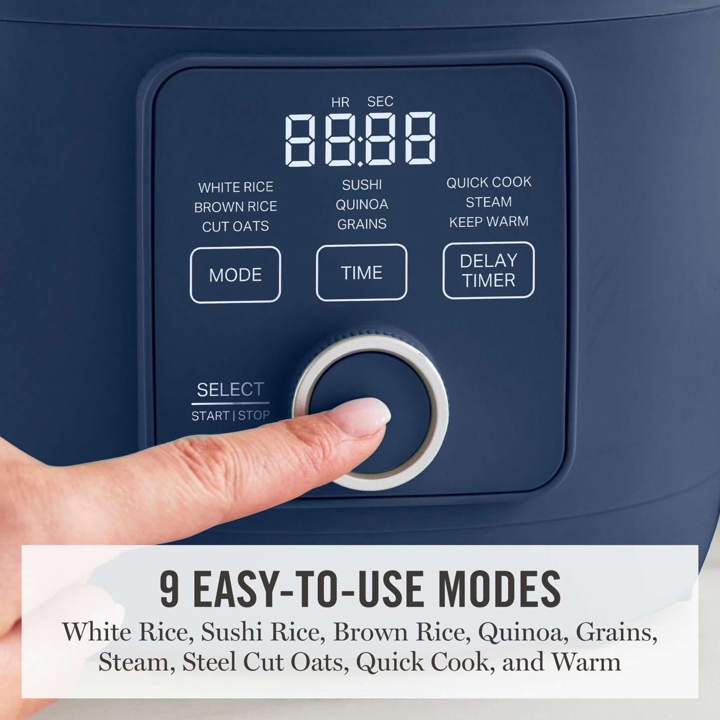 4-Cup Rice Cooker with Non-Stick Pot, Keep Warm, Steam Basket, Quick Cook, Indig4
