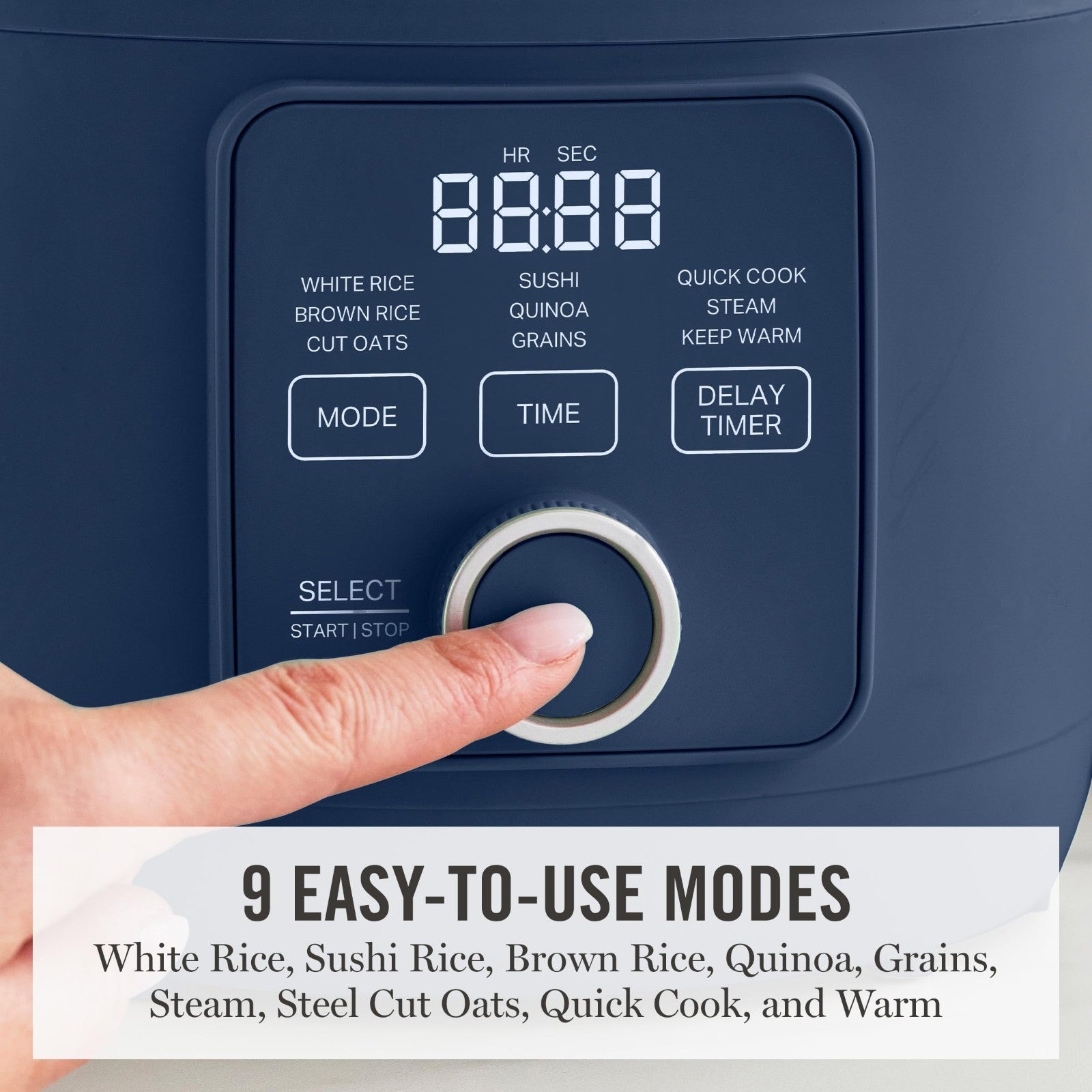 4-Cup Rice Cooker with Non-Stick Pot, Keep Warm, Steam Basket, Quick Cook, Indig4