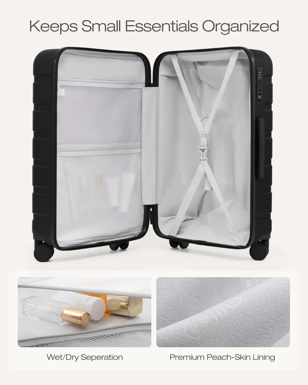 Lightweight 3-Piece Hardshell Luggage Set, Expandable, 360° Spinner Wheels, TSA2