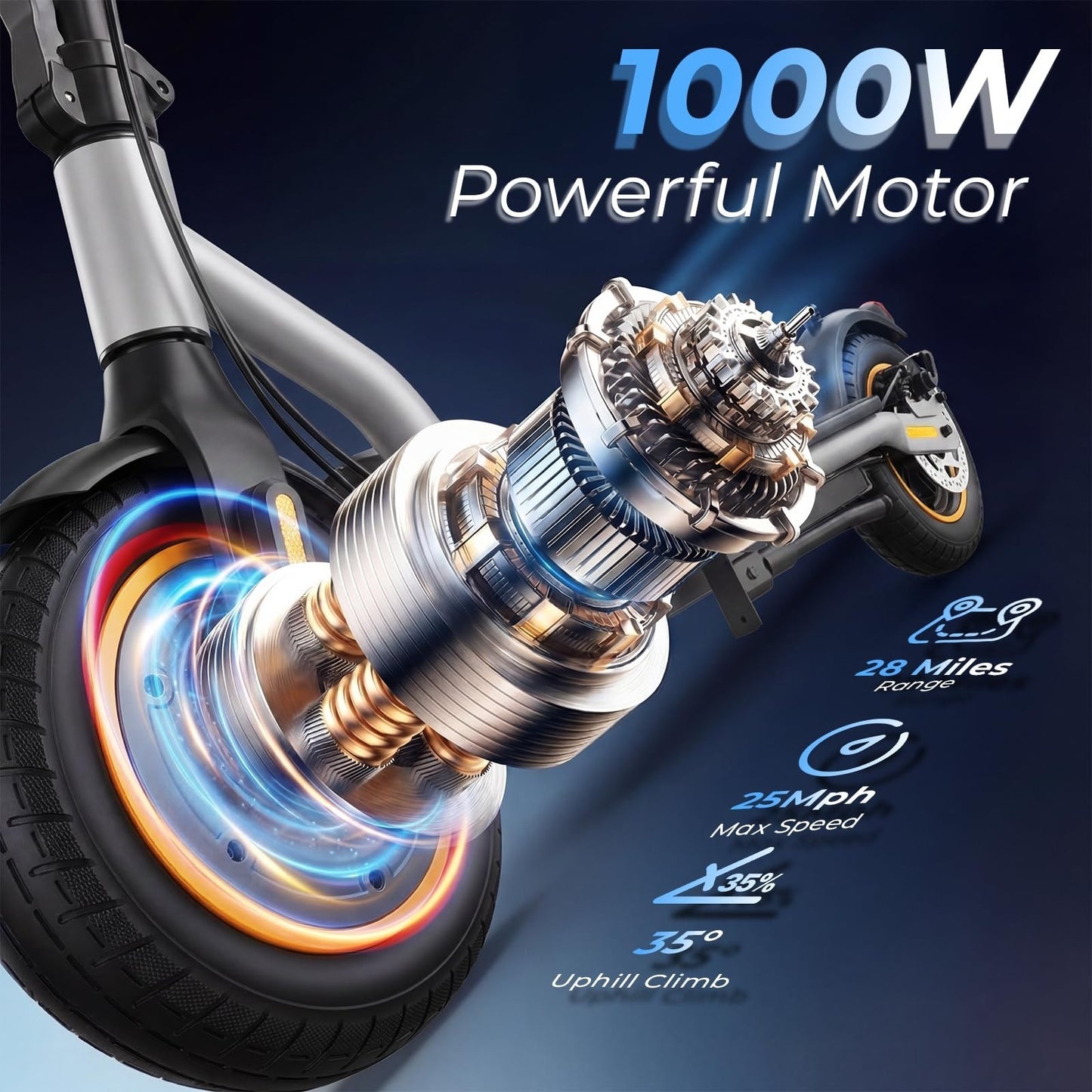 High-Power Electric Scooter for Adults & Teens, 1200W/1000W/500W Motor, 10"/8.5"2