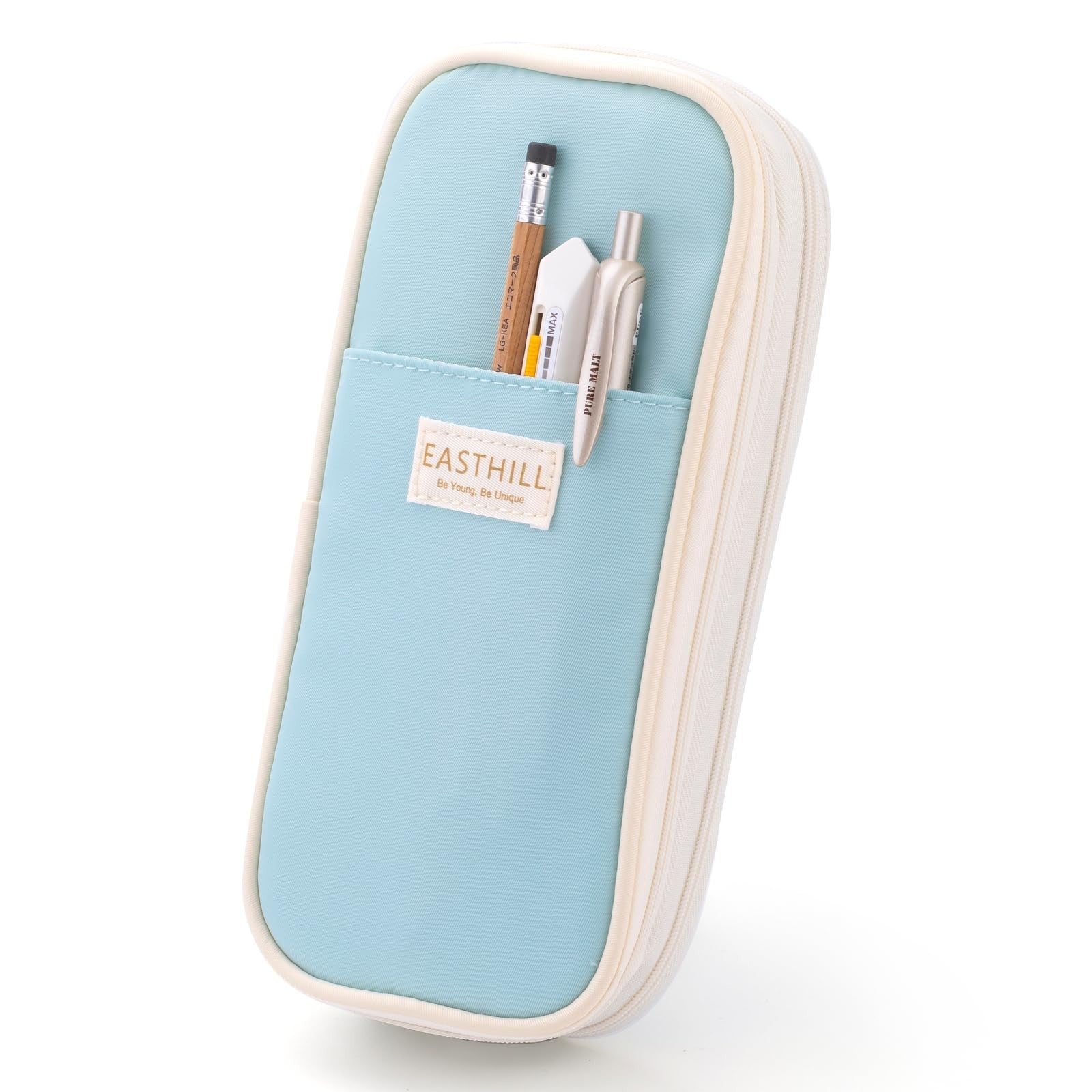Large Capacity Pencil Case   Big Pencil Pouch for Stationery & Pens   Blue for T1