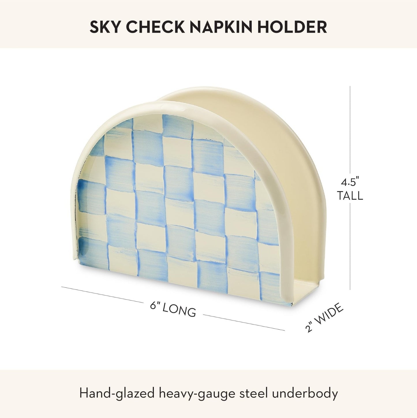 Light Blue & White Enamel Napkin Holder for Kitchen Table & Countertop Decor2
