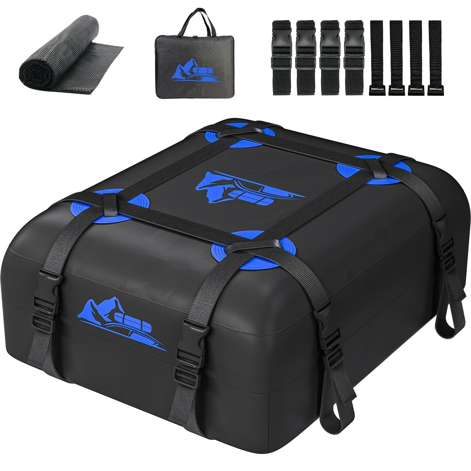 Rooftop Cargo Carrier Bag 15-20 Cu Ft Waterproof Storage for Cars - Blue1