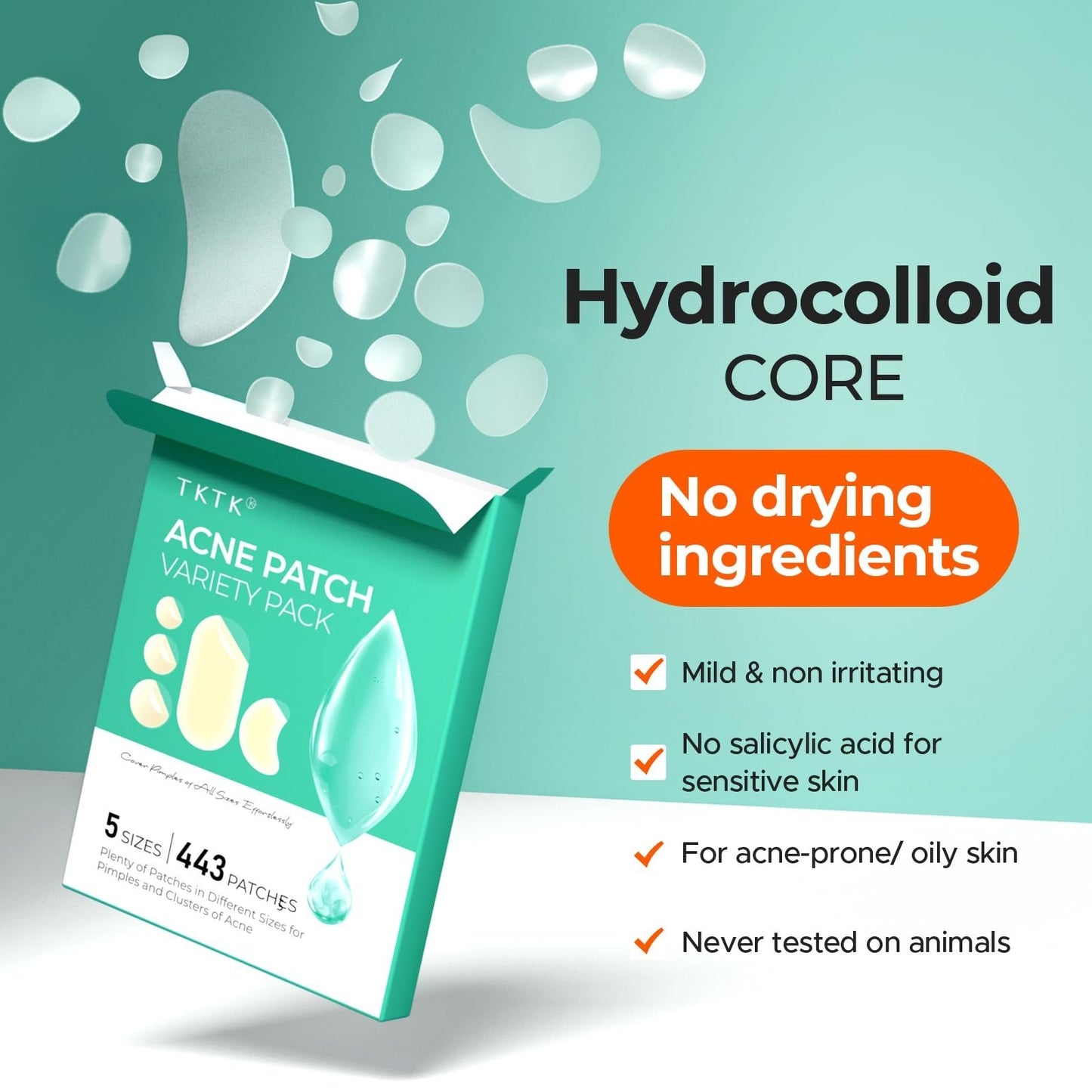 443 Count Hydrocolloid Pimple Patches for Face   Acne Treatment Cover Patch Bulk4
