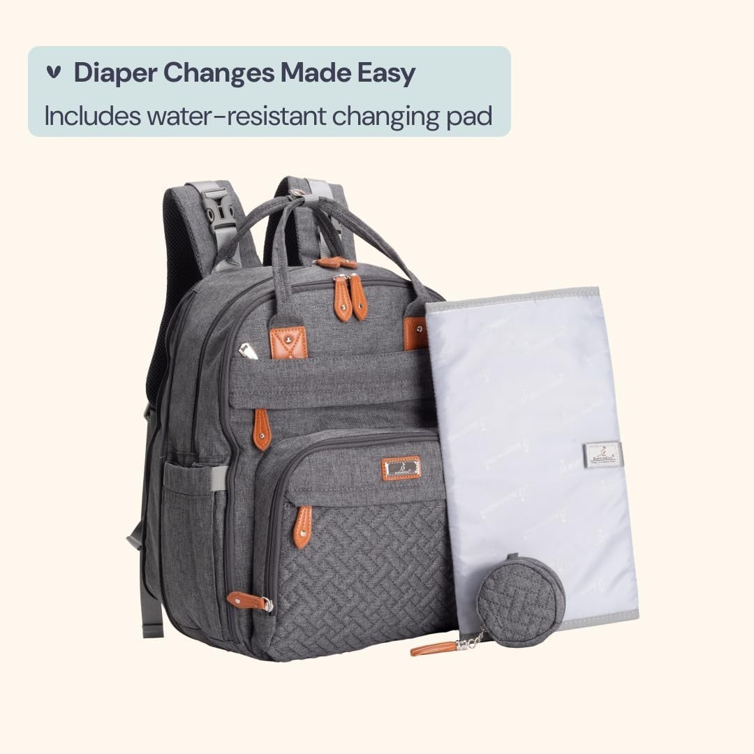 Extra Large Expandable Diaper Bag Backpack   Travel Baby Tote with Changing Pad,7