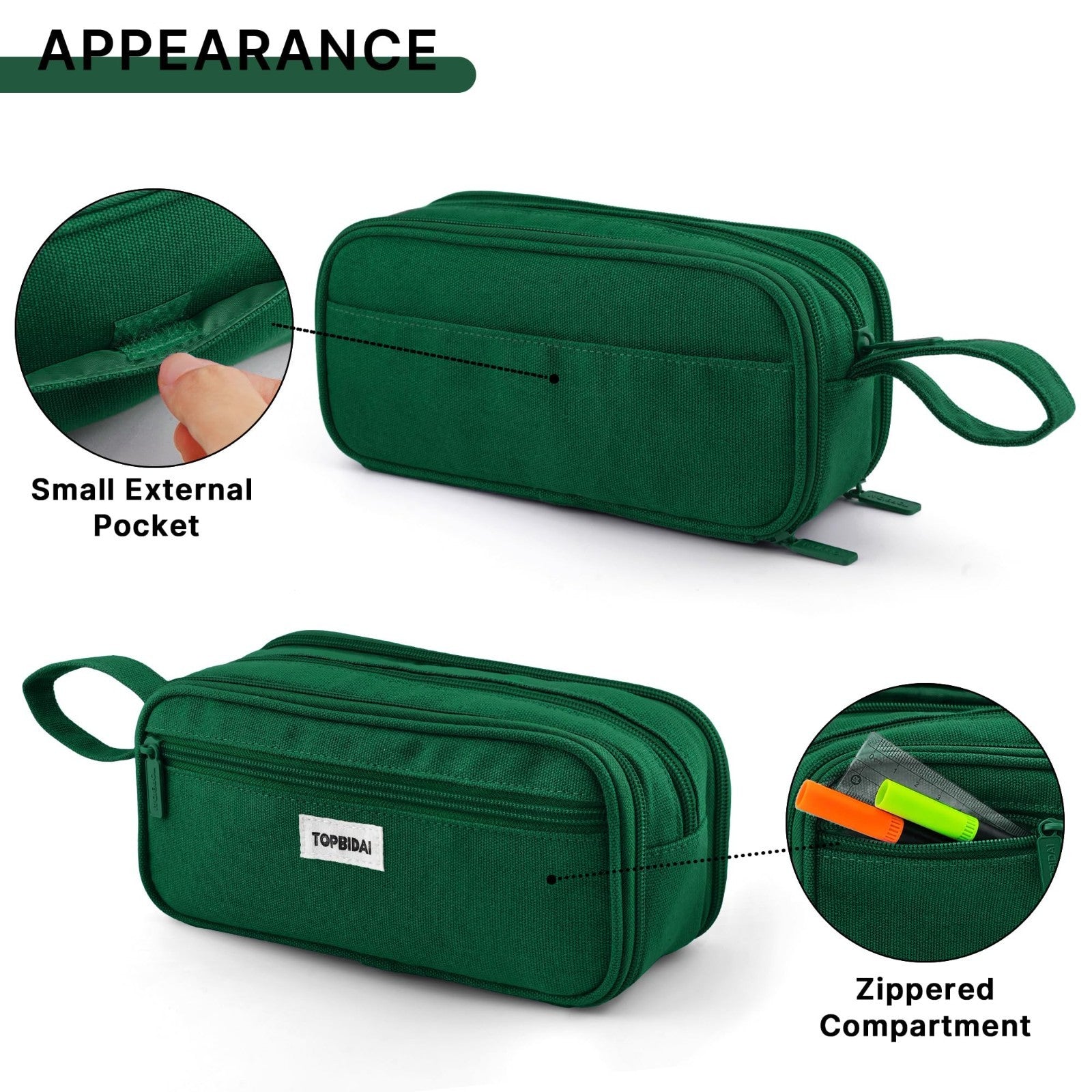 Large Pencil Case Pouch for School, Office, Art Supplies   Unisex Design4