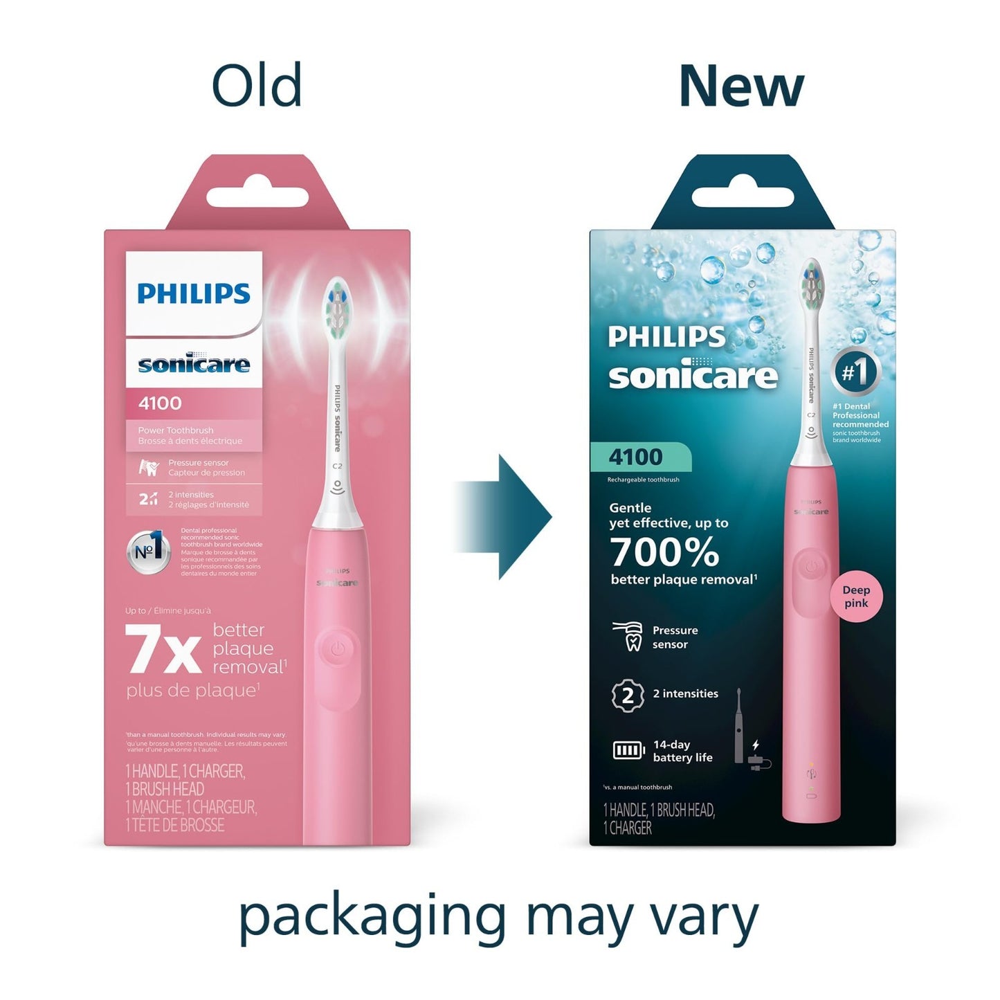 Rechargeable Electric Toothbrush, Deep Pink   700% Plaque Removal, Pressure Sens2
