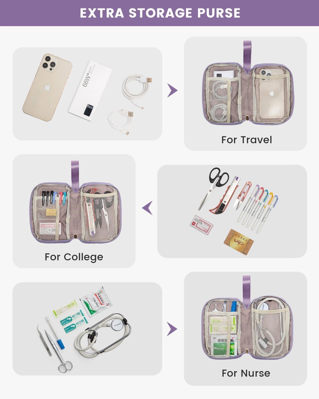 Stylish 15.6" Laptop Backpack for Women, USB Port, Waterproof Travel Bag, 2PCS6