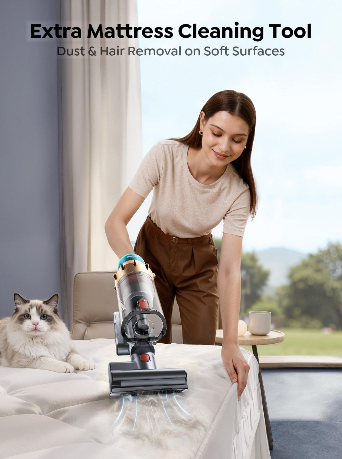 Powerful Cordless Vacuum Cleaner 55KPA 650W, 70Mins Runtime, Pet Hair, LED Touch3