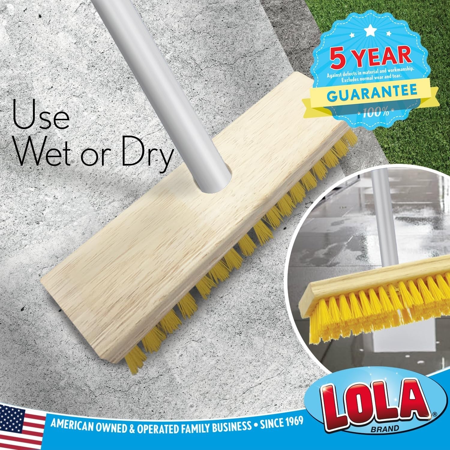 Durable Deck Scrub Brush - Outdoor Broom for Dirt, Grime, Leaves & Snow, 1 Count3