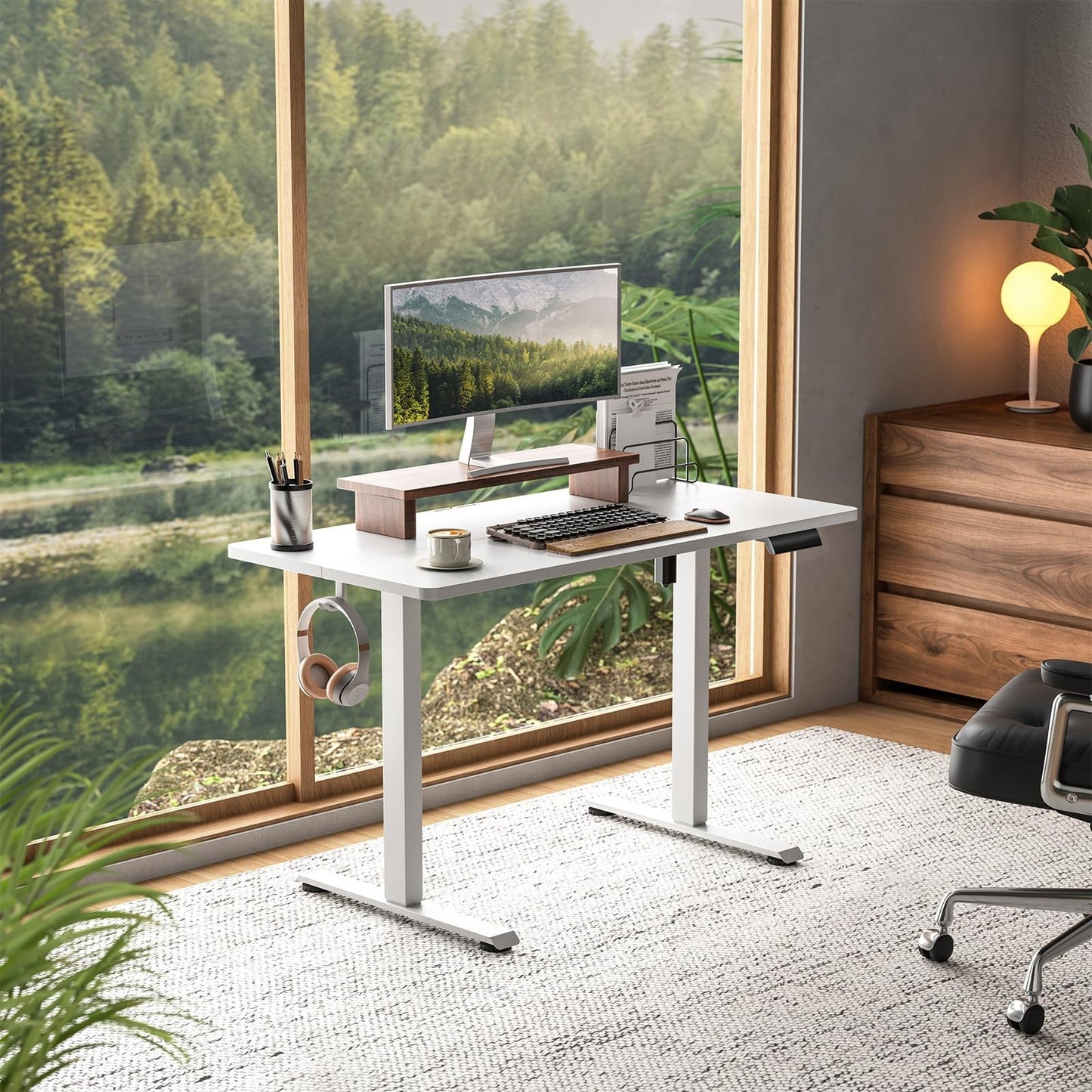 47.2 Inch Adjustable Electric Standing Desk - Sit to Stand Home Office Table, Wh2