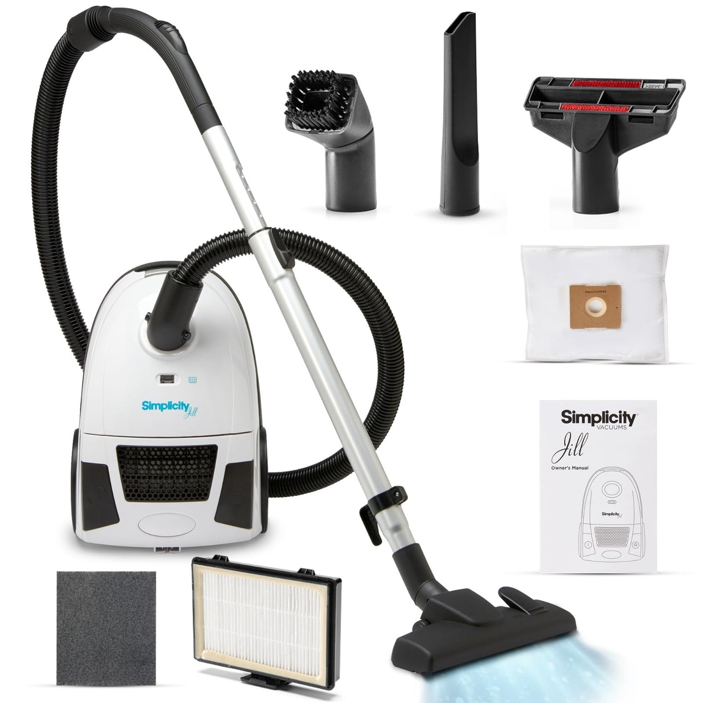Lightweight Bagged Canister Vacuum Cleaner | HEPA Filter, Adjustable Suction, Fl1