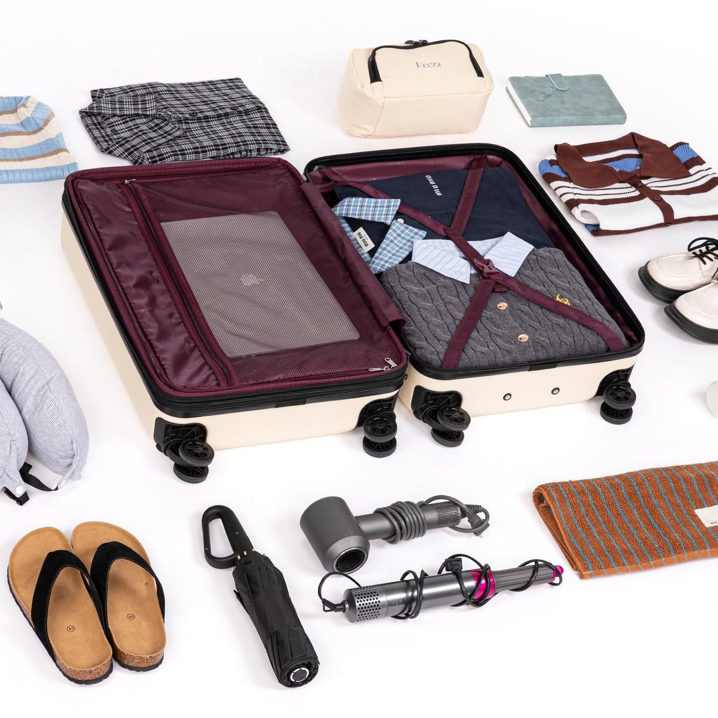 5-Piece Hardshell Luggage Set with TSA Lock, Spinner Wheels, Water-Repellent, Er7