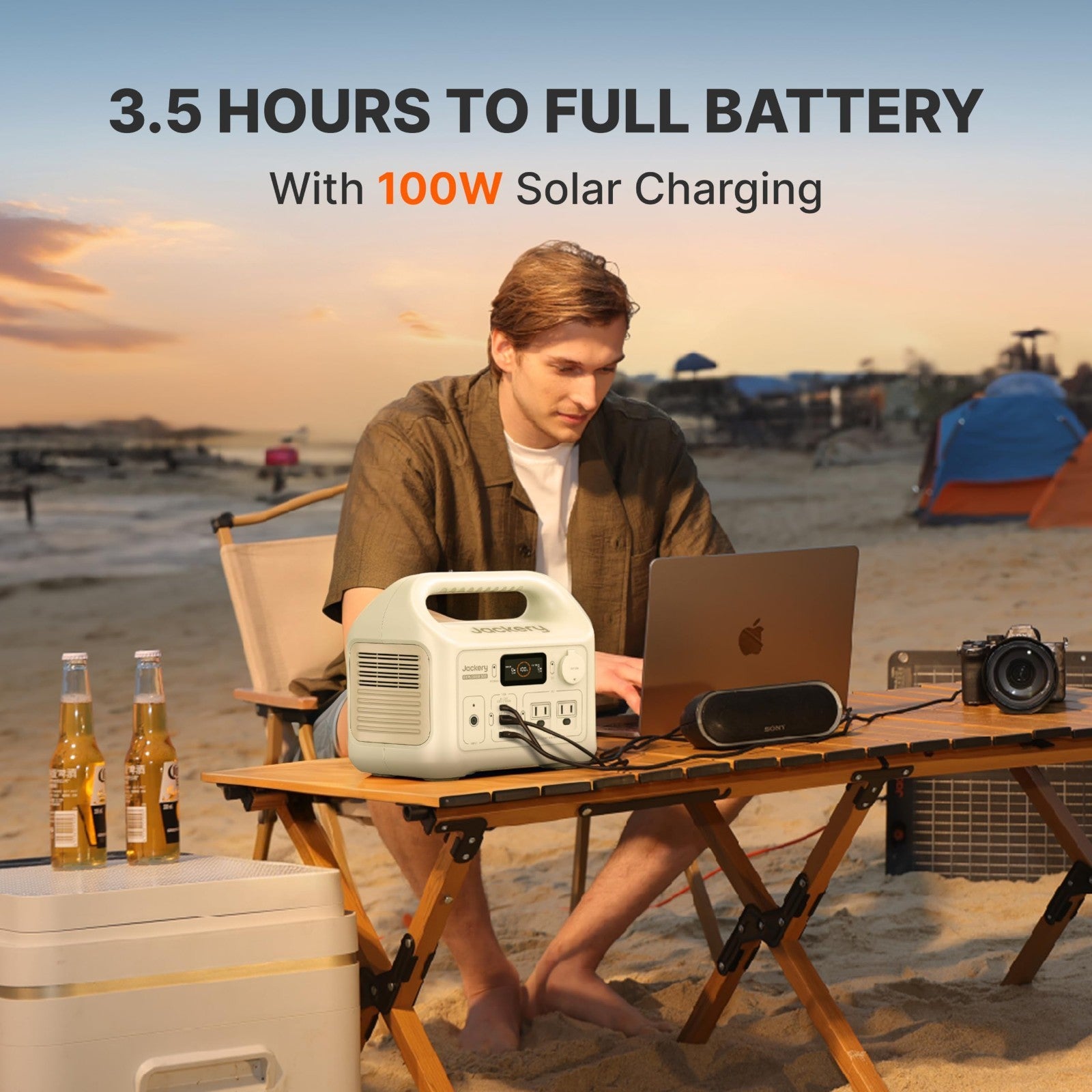 Portable Power Station 292Wh Backup Battery, Solar Generator for Camping, Travel3